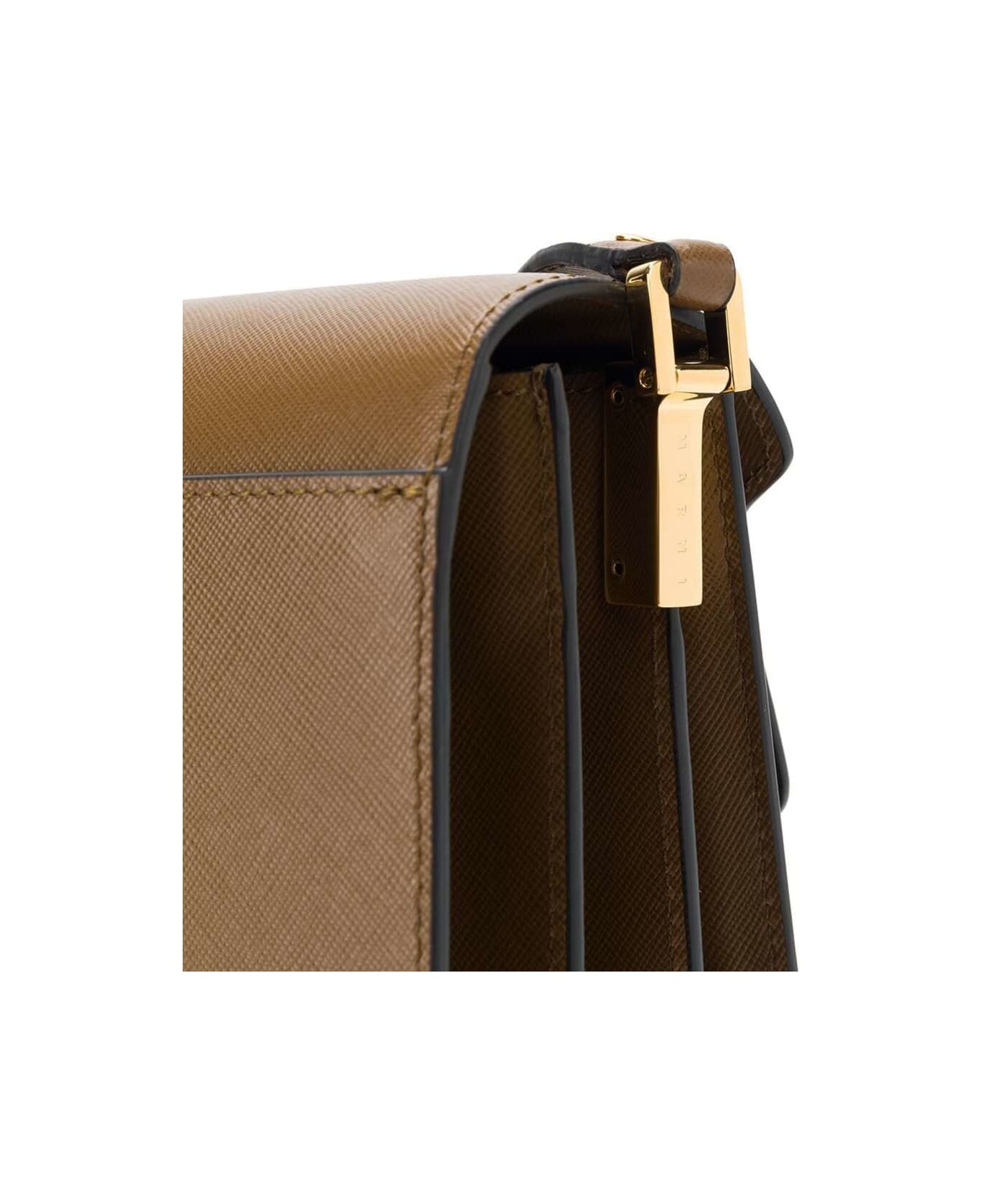 Marni Brown Trunk Crossbody Bag In Saffiano Leather Woman - Brown