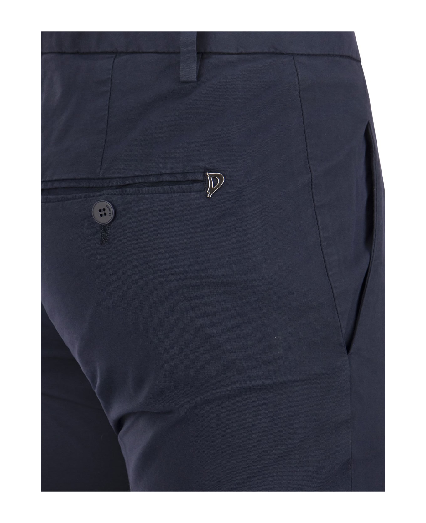 Dondup Perfect - Slim-fit Cotton Gabardine Trousers - Navy Blue