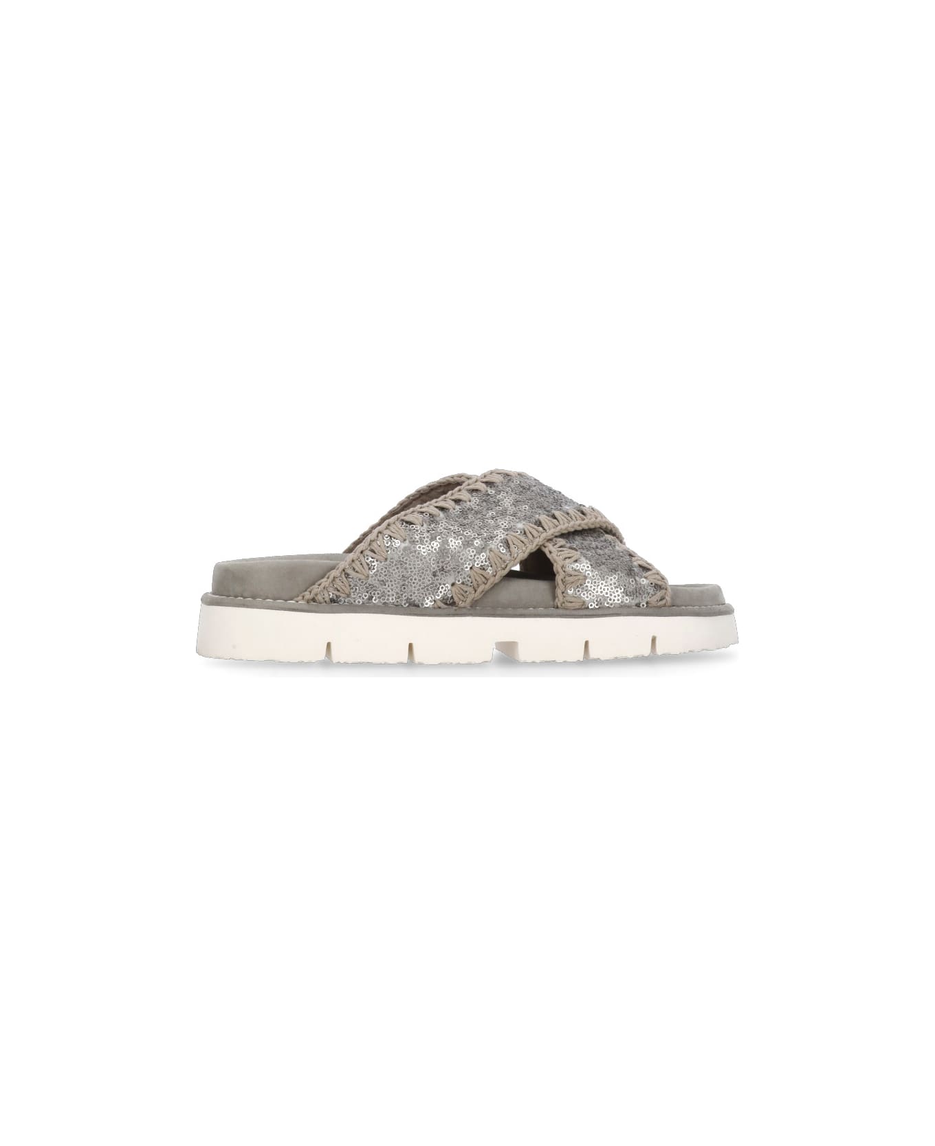 Mou Bio Criss-cross Sandals - Silver