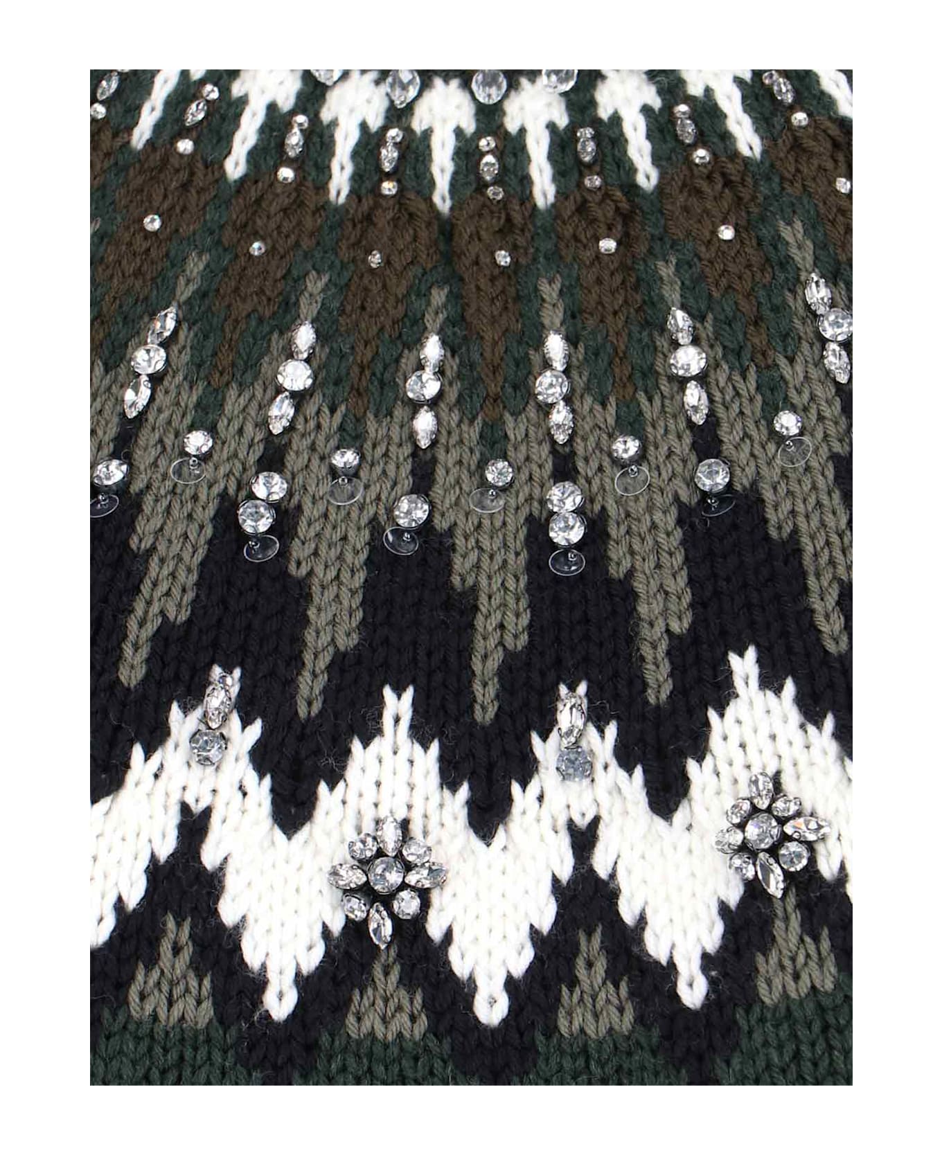 Gucci Wool Sweater With Rhinestones - Green