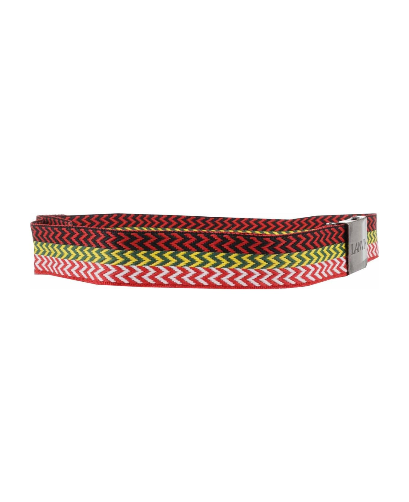 Lanvin Striped Buckle Belt - Nero/multicolour