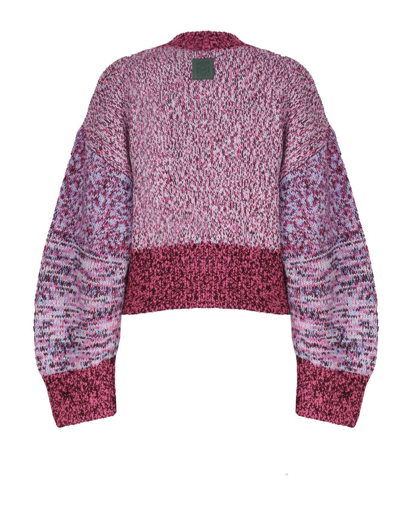 Loewe Cropped Over Sweater In Wool - PURPLE