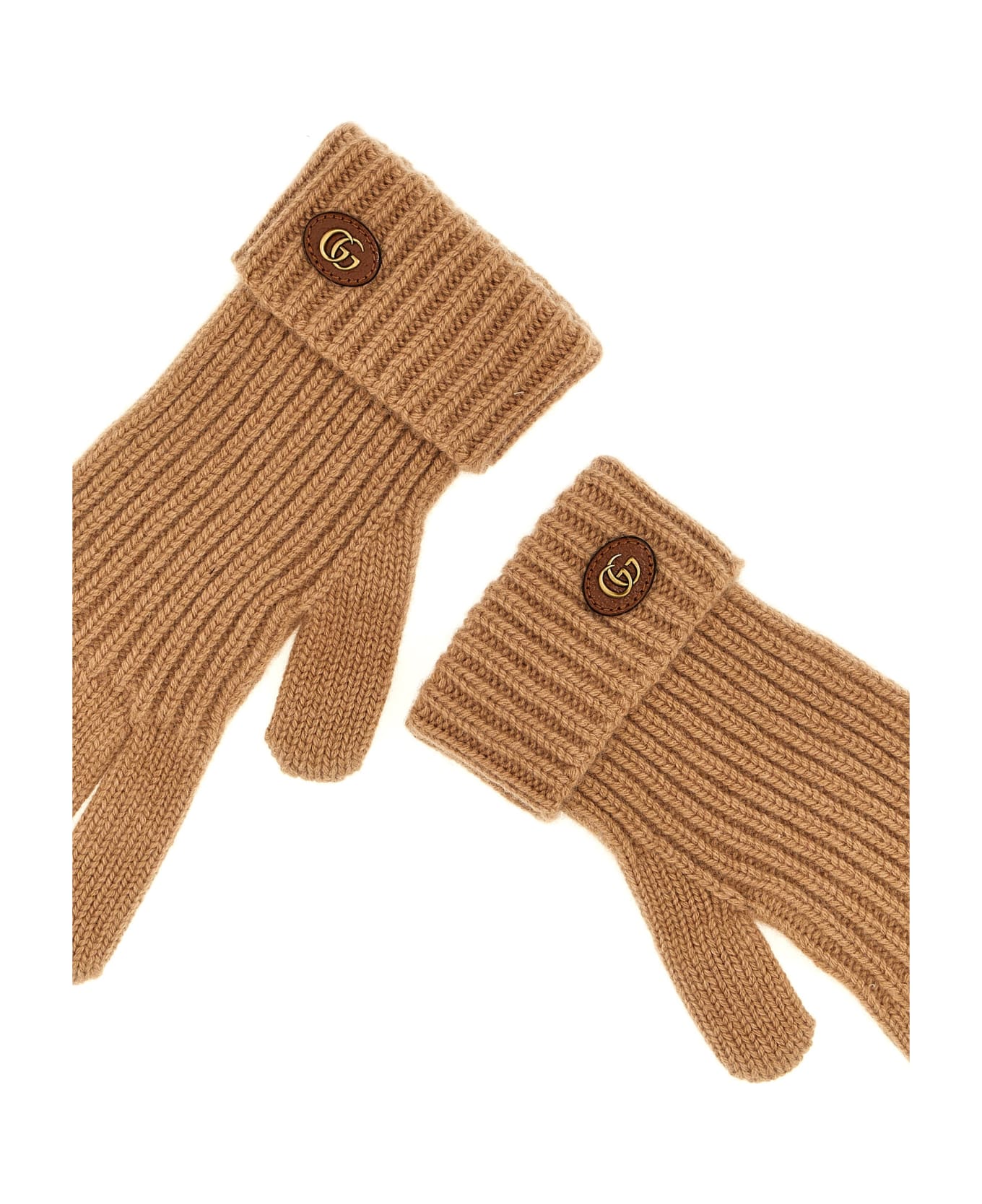 Gucci 'doppia G' Gloves - Beige