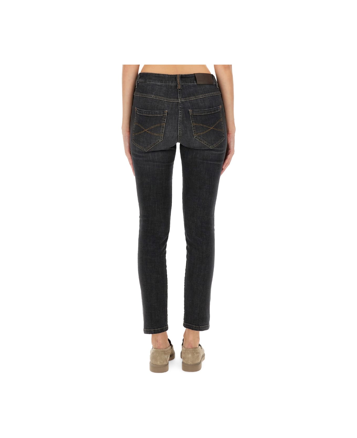 Brunello Cucinelli Slim Fit Denim Pants - BLACK