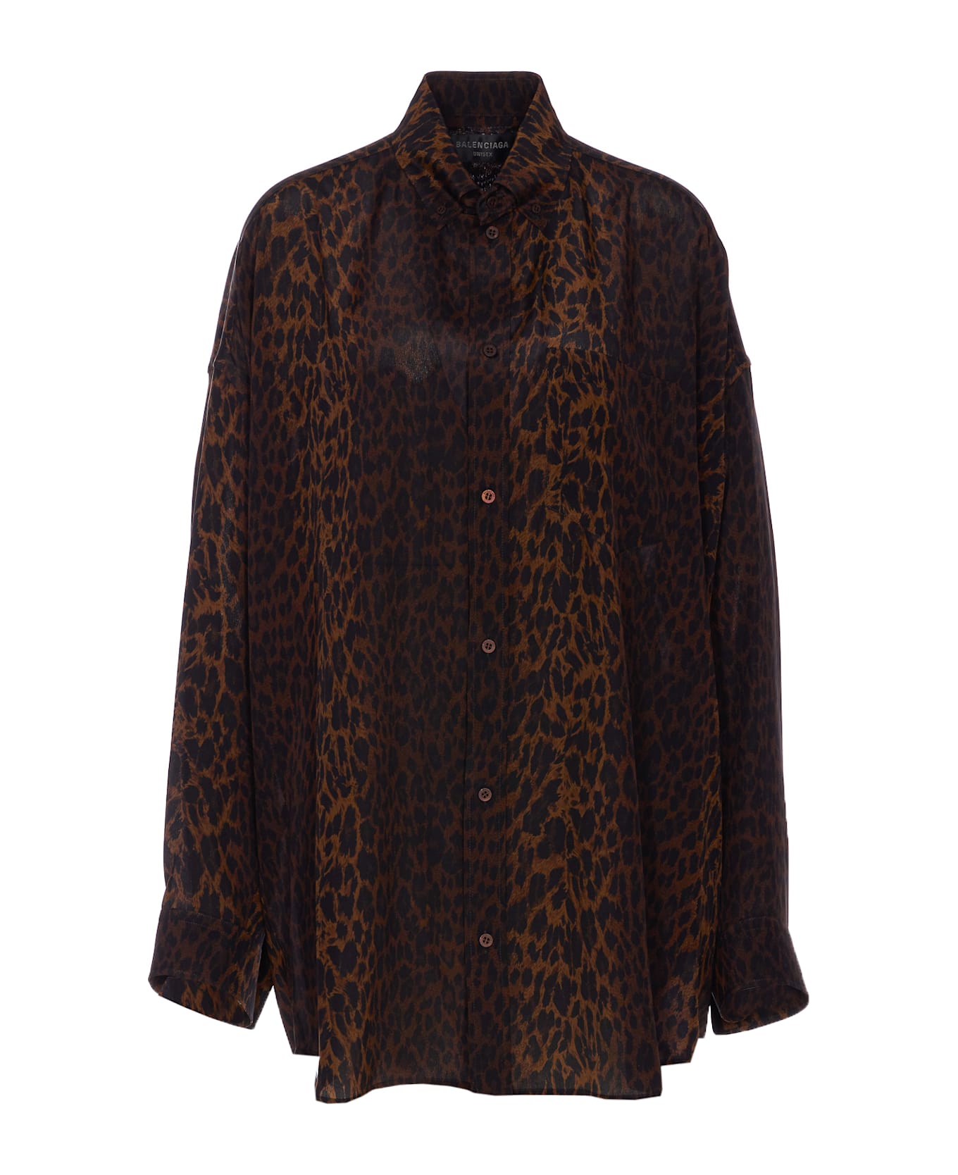 Balenciaga Leopard Print Shirt - Brown