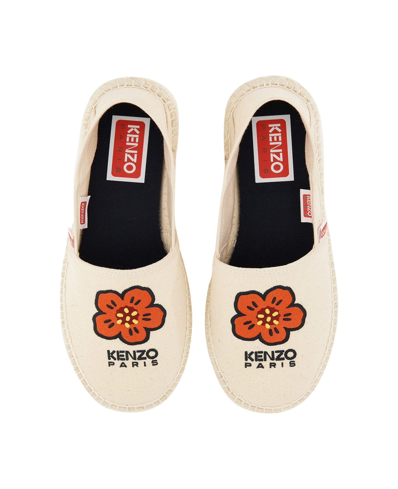 Kenzo Boke Flower Logo Espadrilles - White フラットシューズ