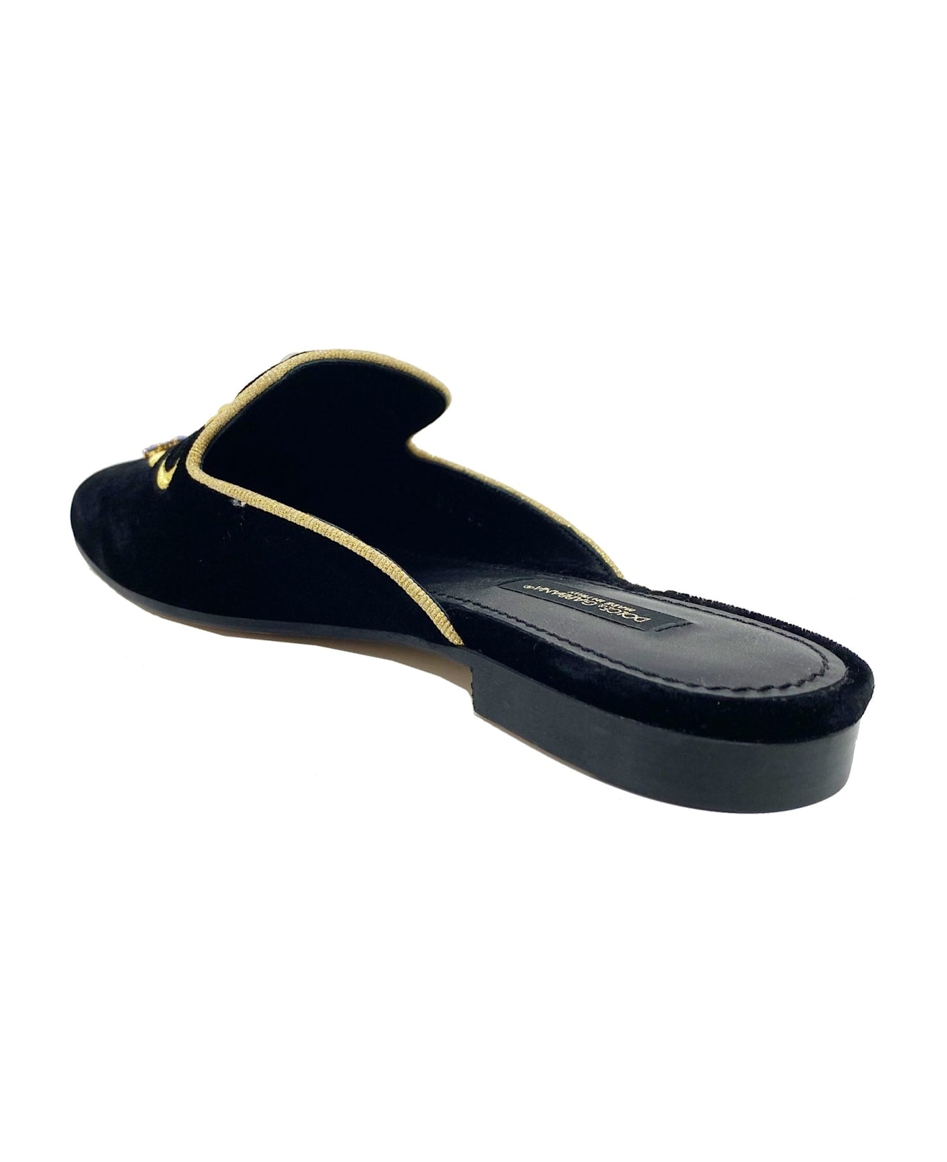 Dolce & Gabbana Velvet Mules - Black