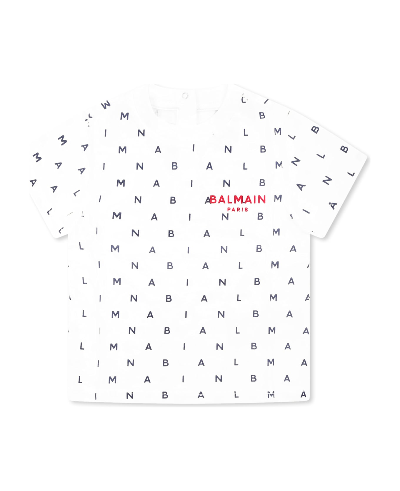 Balmain White T-shirt For Babykids With Logo - White