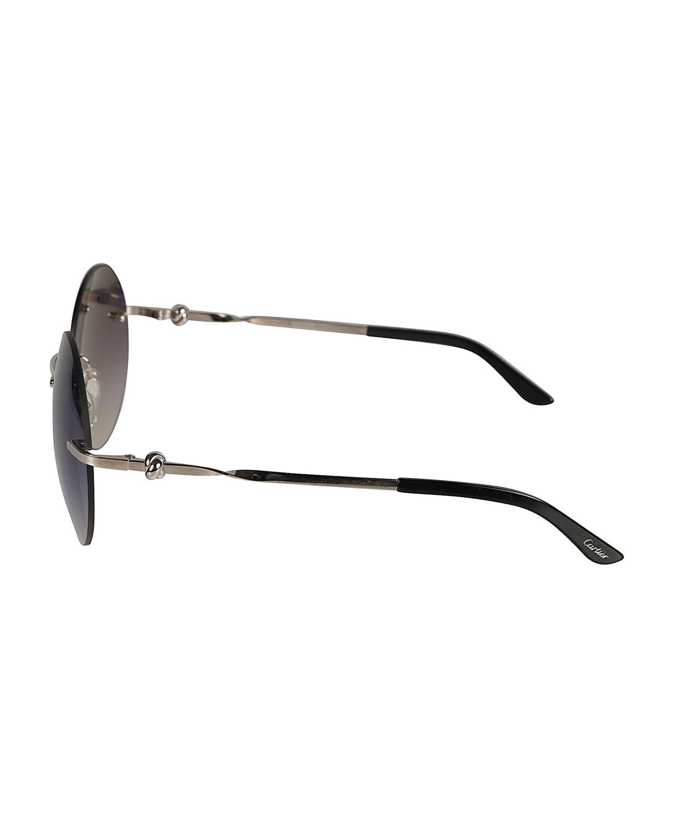 Cartier Eyewear Round Classic Sunglasses - platinum サングラス