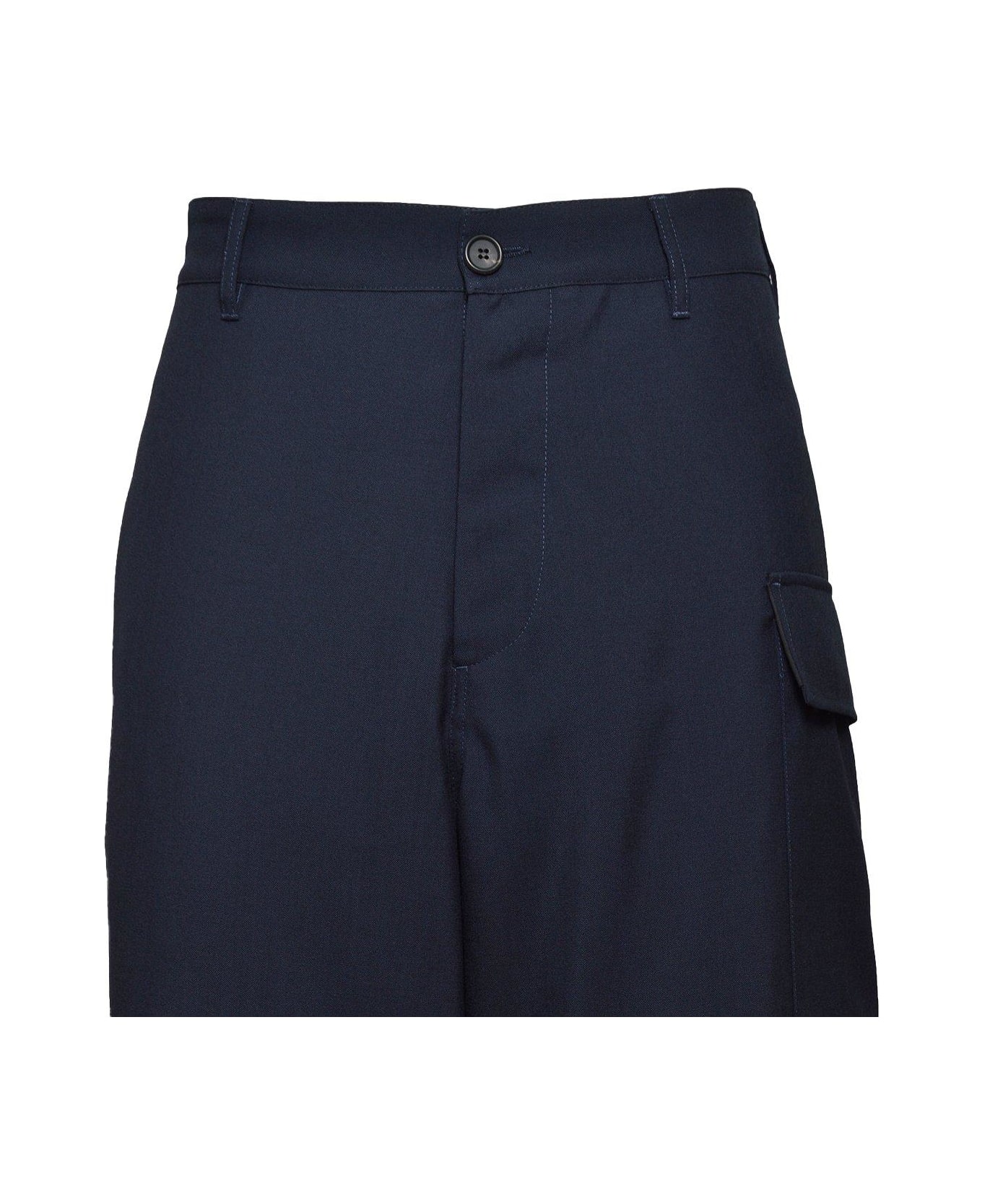 Marni Utility Pocket Mid Rise Trousers - BLUE/BLACK