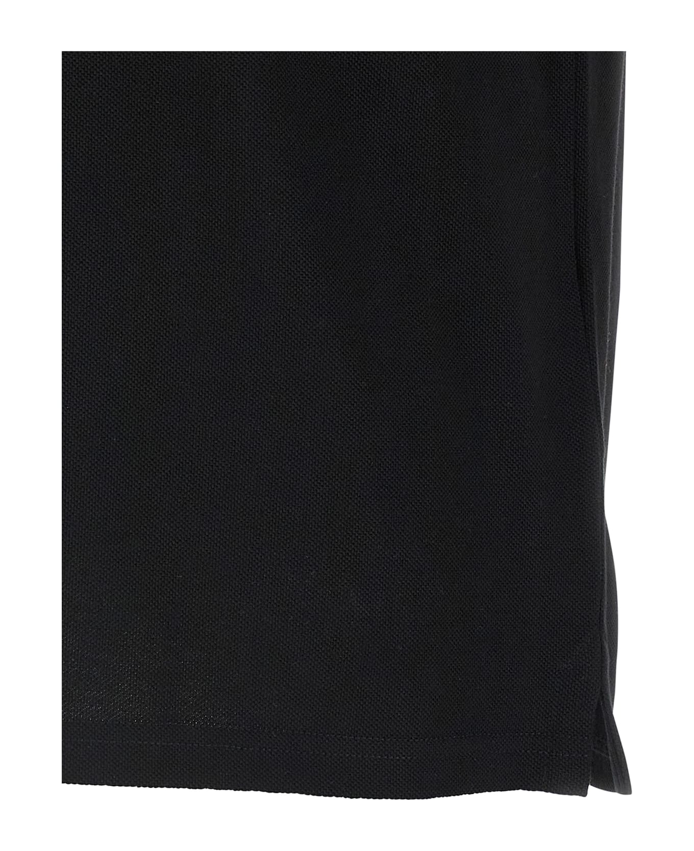 Moncler Piqué Cotton Polo Shirt - Black  