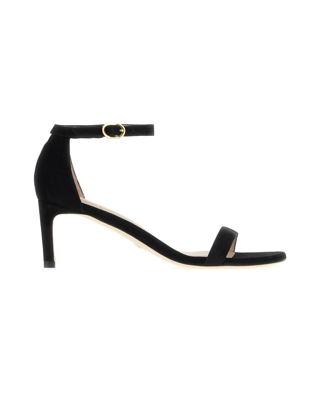 Stuart Weitzman Black Suede Sandals - BLK