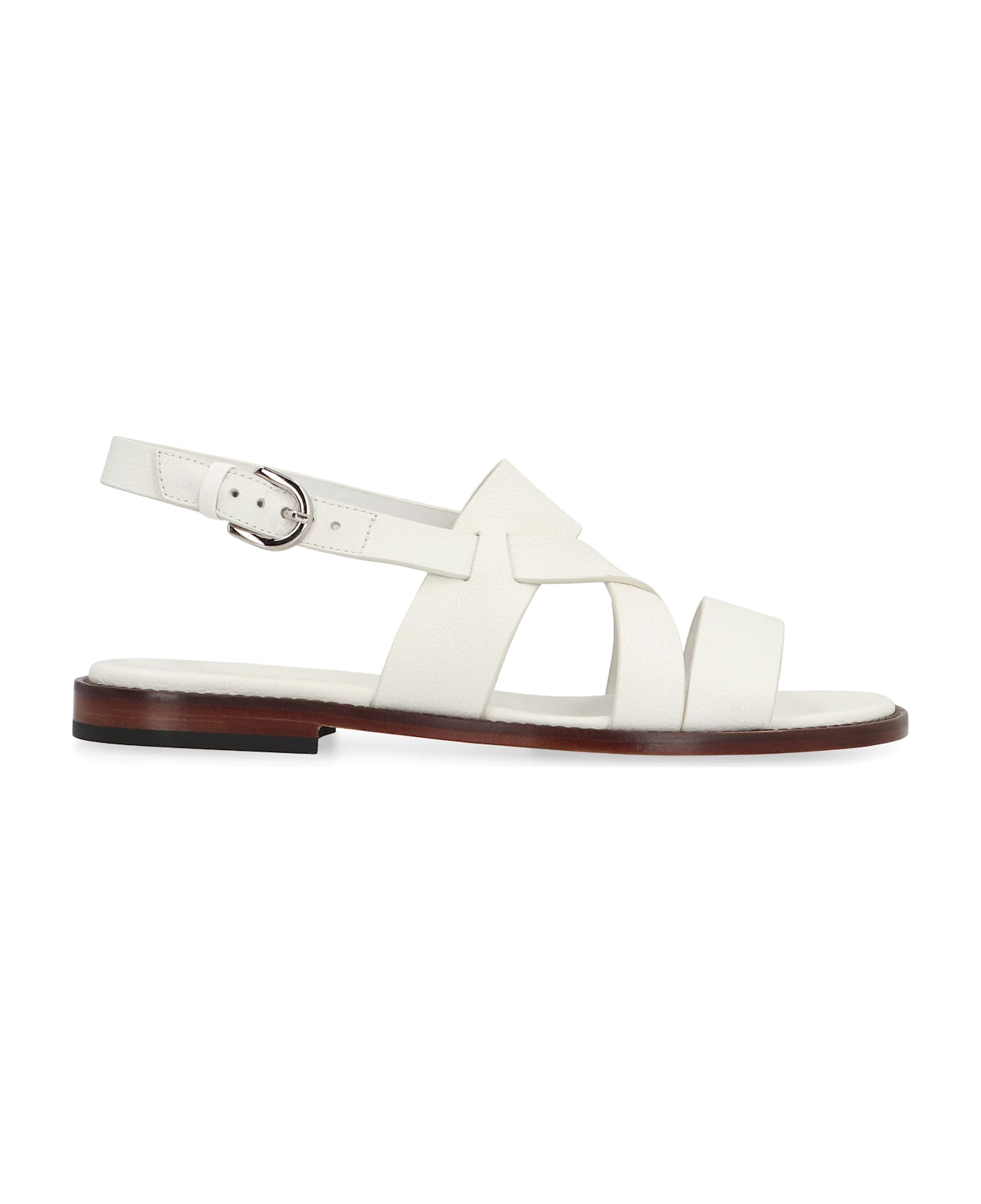 Doucal's Tropic Leather Sandals - White