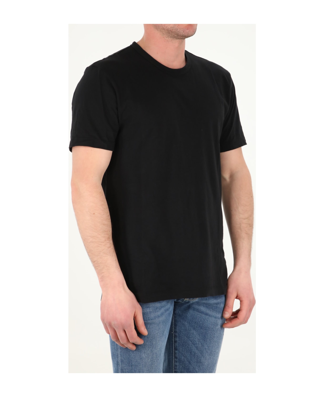 James Perse Black Cotton T-shirt - BLACK シャツ