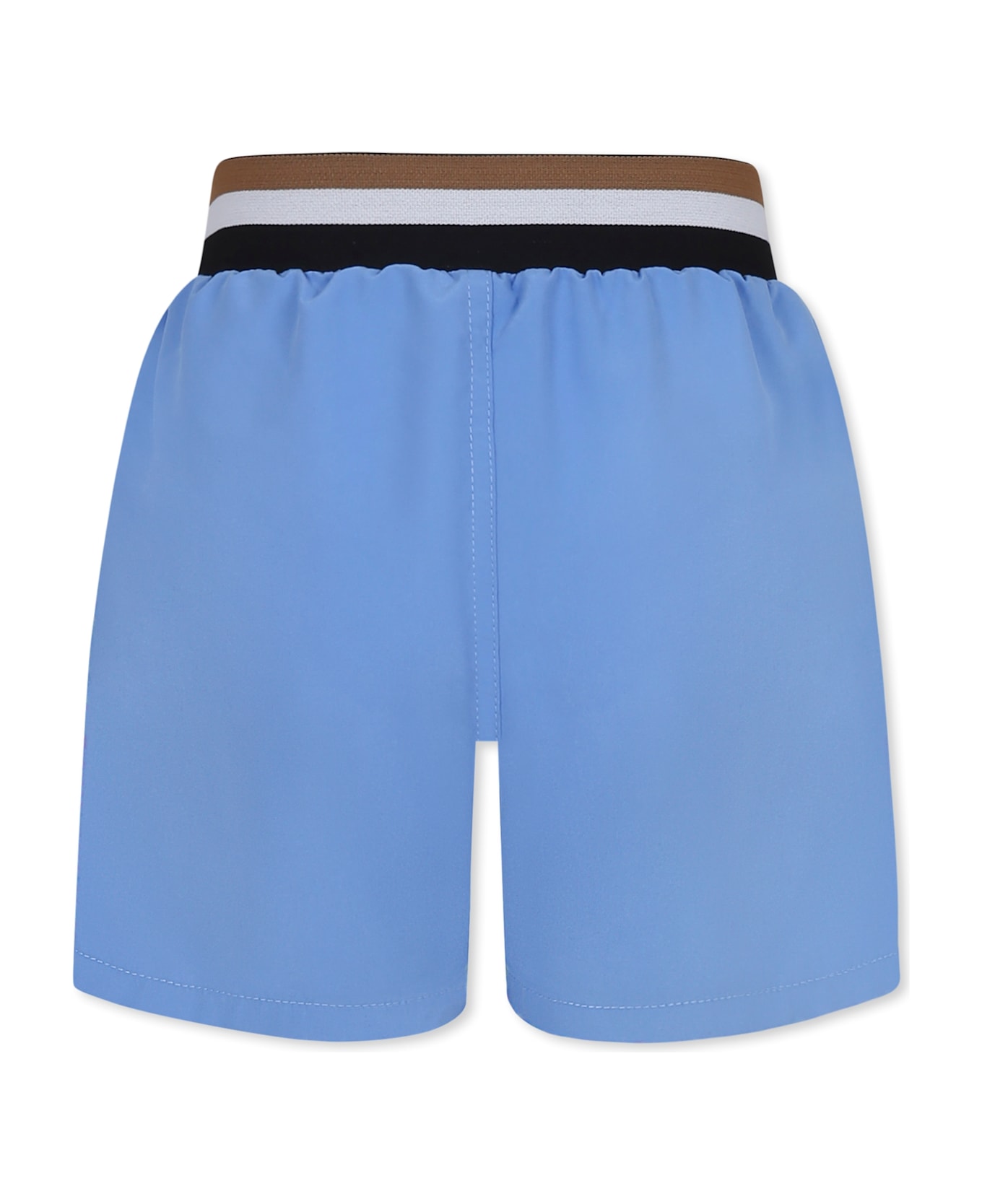 Hugo Boss Light Blue Swim Shorts For Boy With Logo - Light Blue