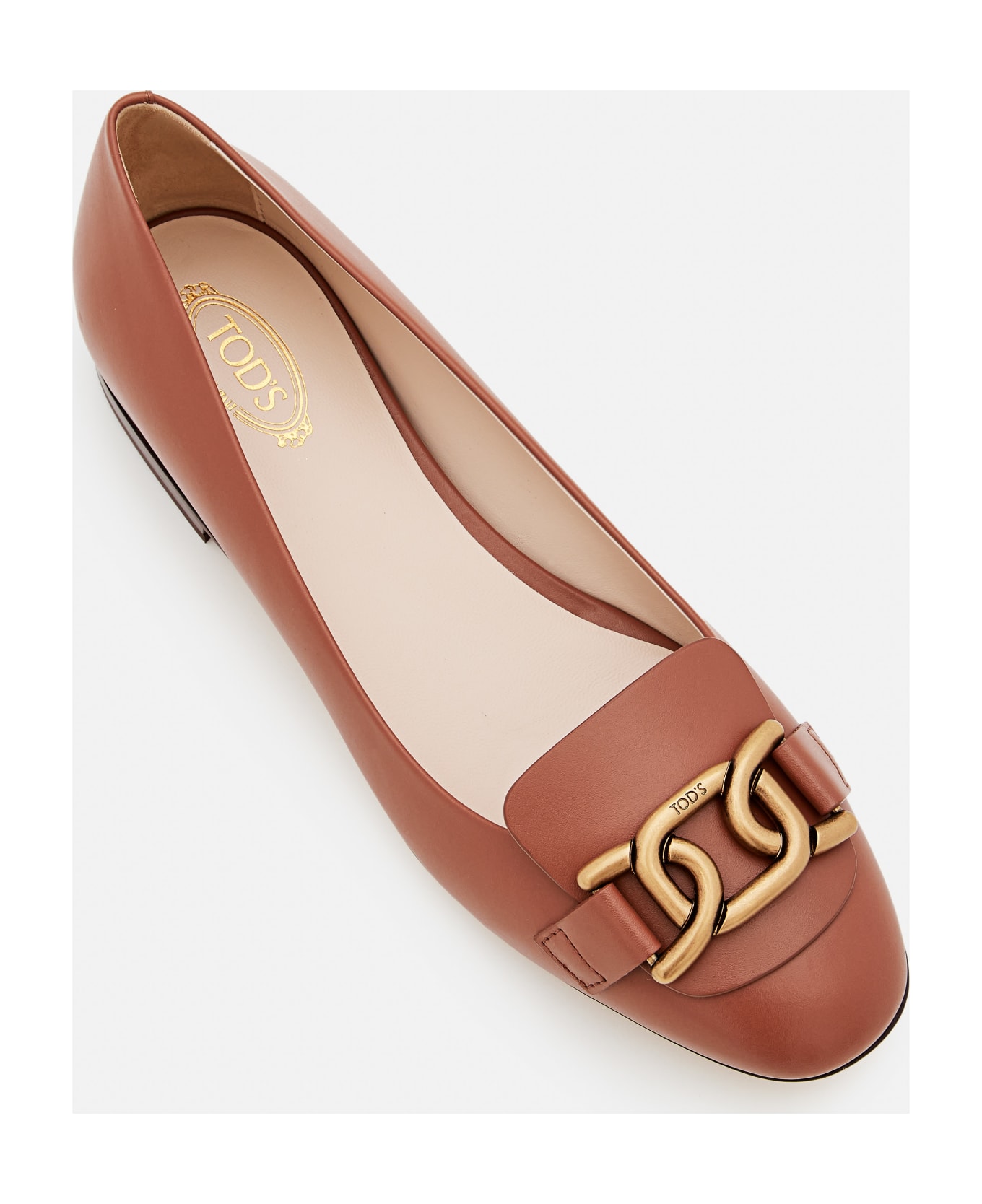 Tod's Leather Ballerina Flats - Brown