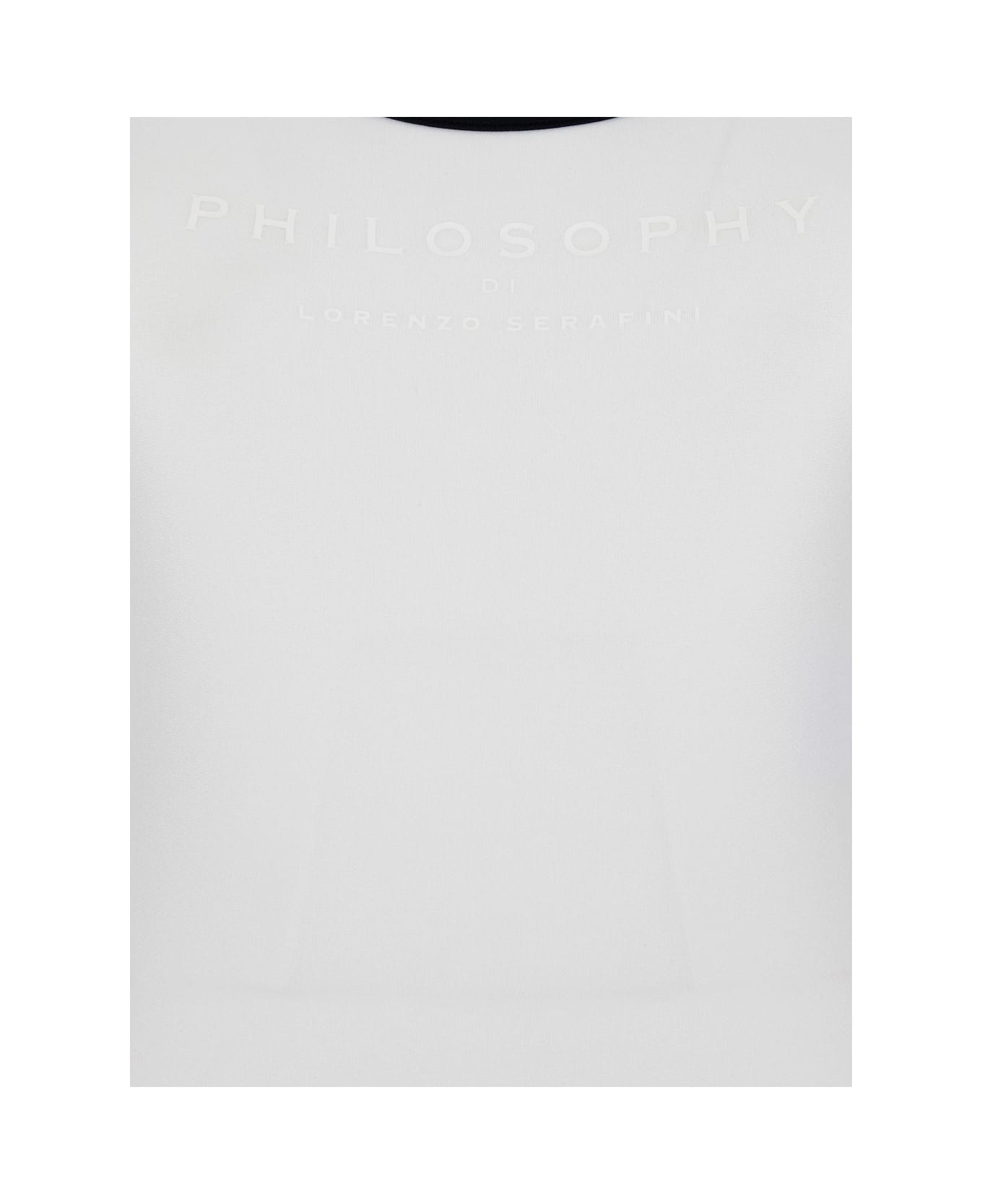 Philosophy di Lorenzo Serafini White Costume With Crossed Straps And Lettering Logo In Tech Fabric Woman - White