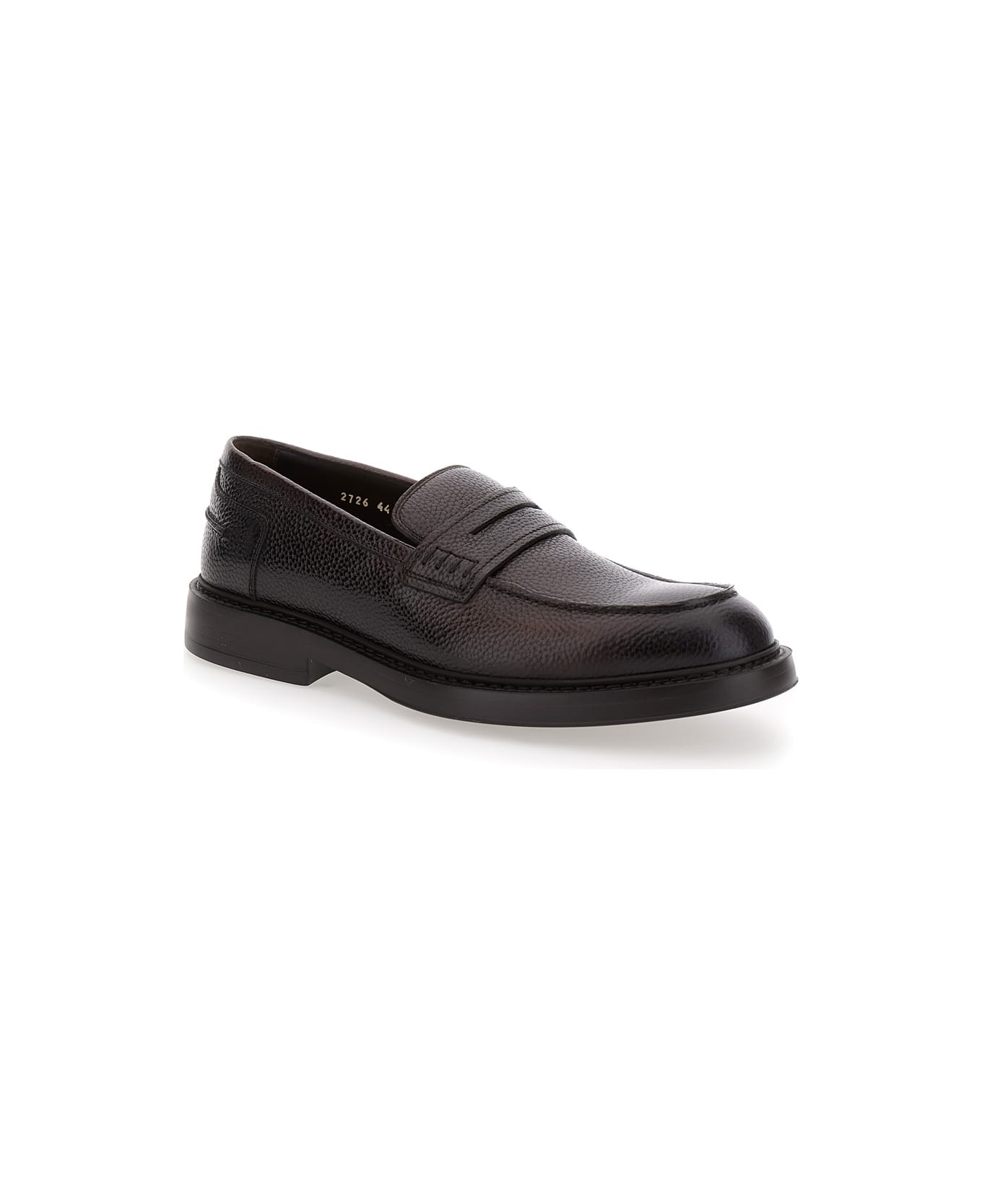 Doucal's 'adler' Brown Slip-on Loafers In Hammered Leather Man - Brown