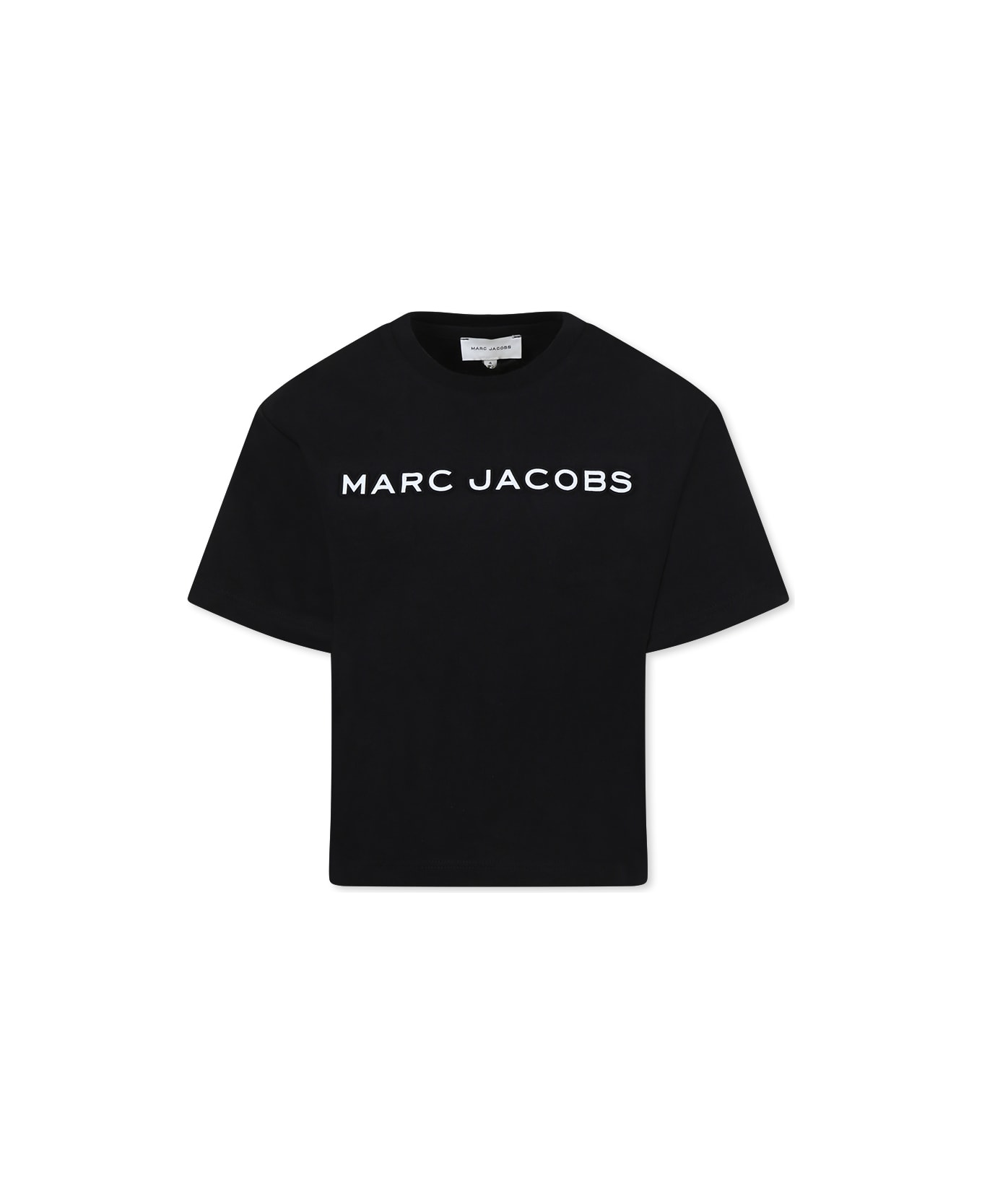Marc Jacobs Black T-shirt For Kids With Logo - Black