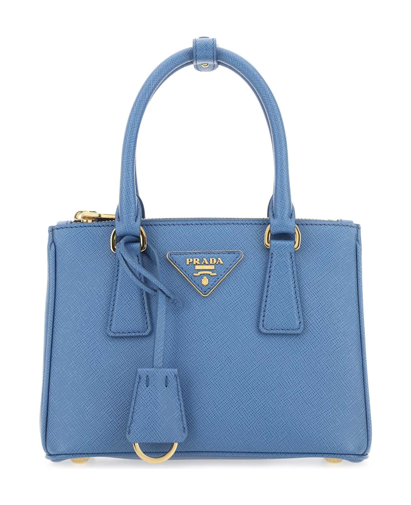 Prada Cerulean Blue Leather Handbag - Blue