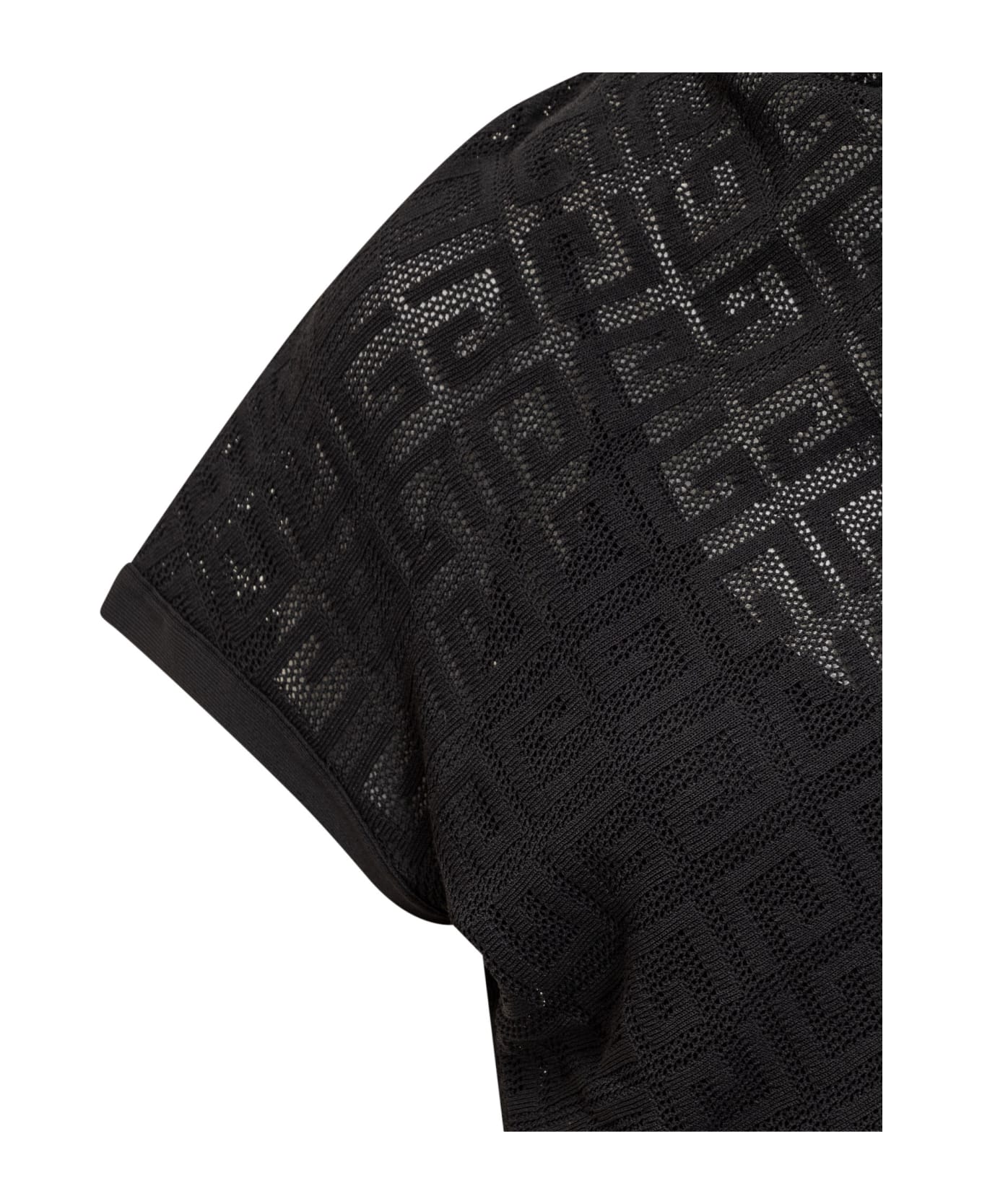 Givenchy Draped Short Sleeves Top - BLACK