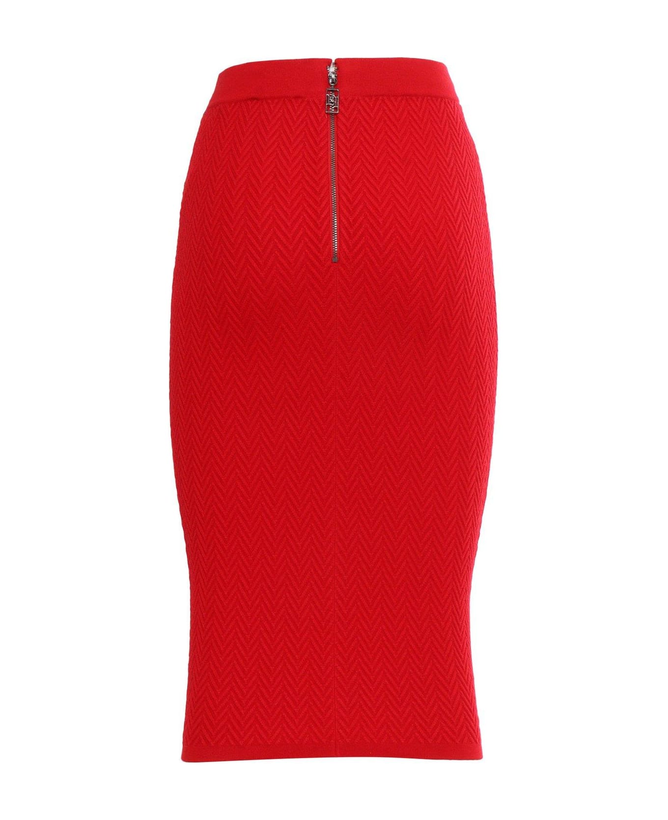 Elisabetta Franchi Chained Midi Skirt - Red