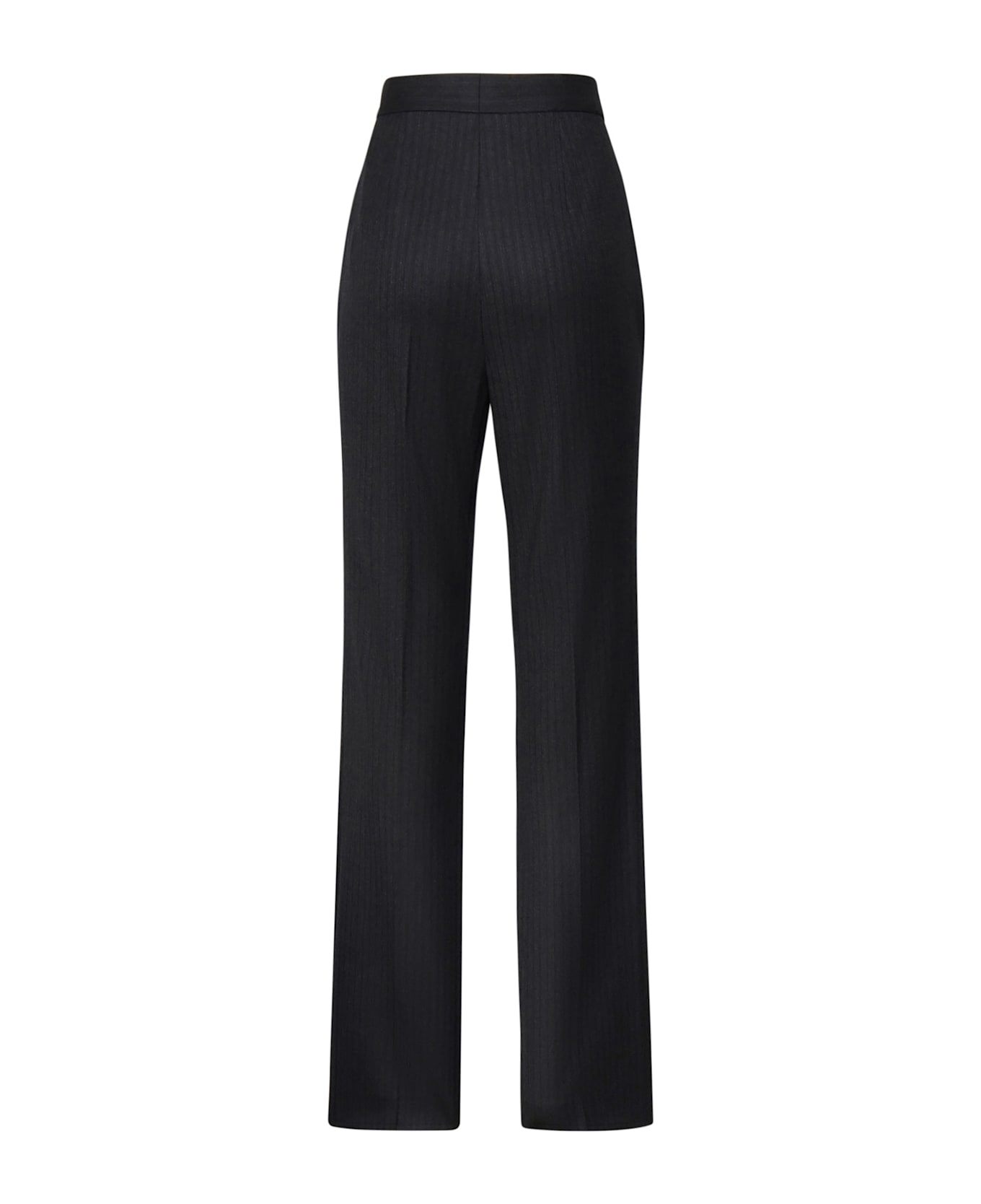 Fendi Embroidered Stretch Wool Blend Pants - Nero