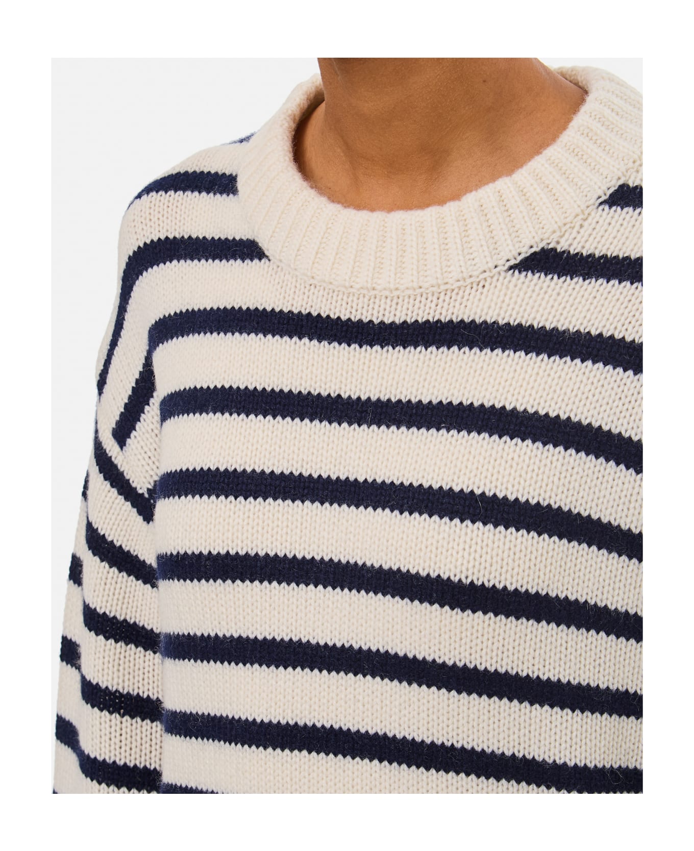 Lisa Yang Sony Stripes Cashmere Sweater - NEUTRALS/BLUE