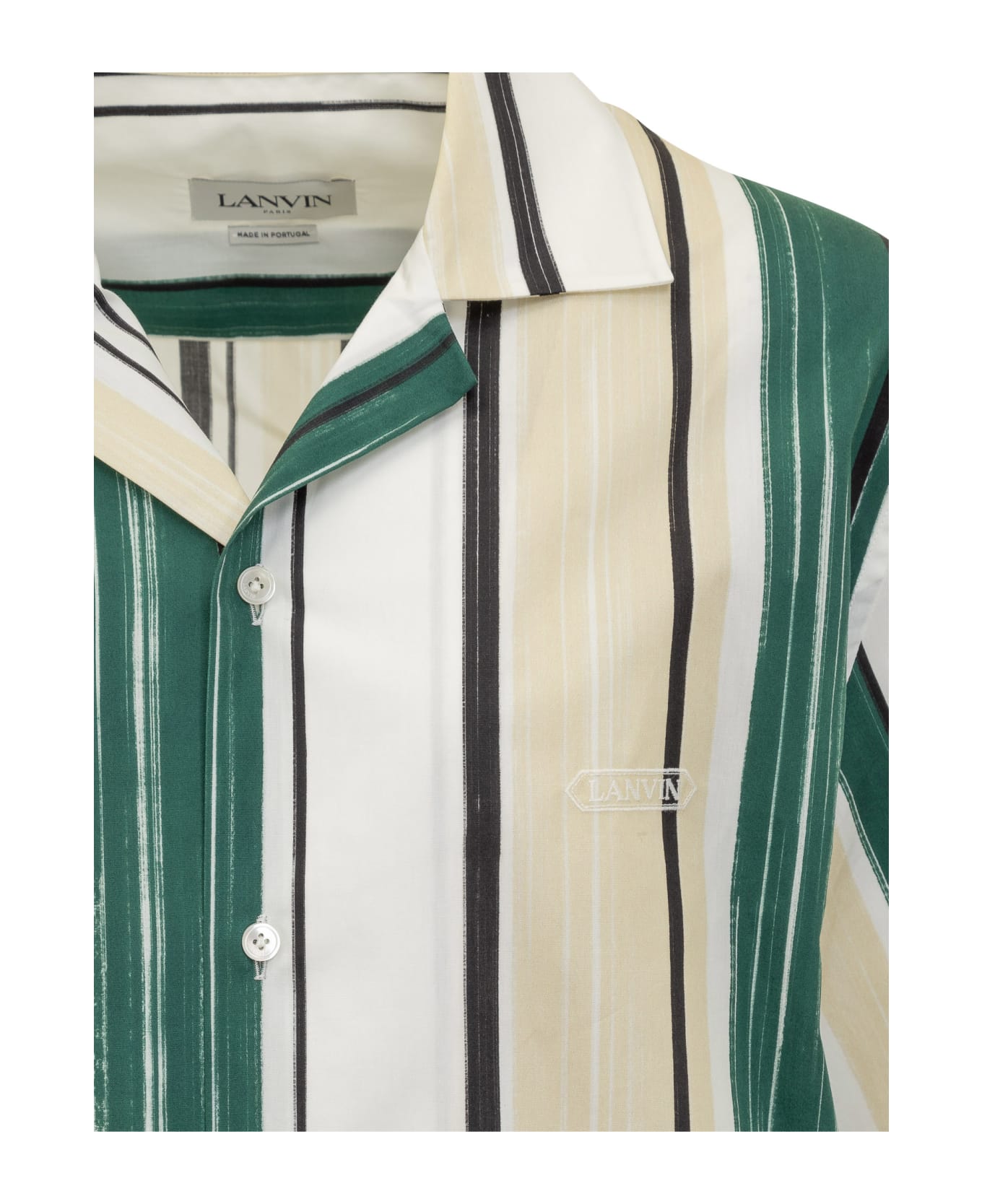 Lanvin Printed Bowling Shirt - Bianco/verde シャツ