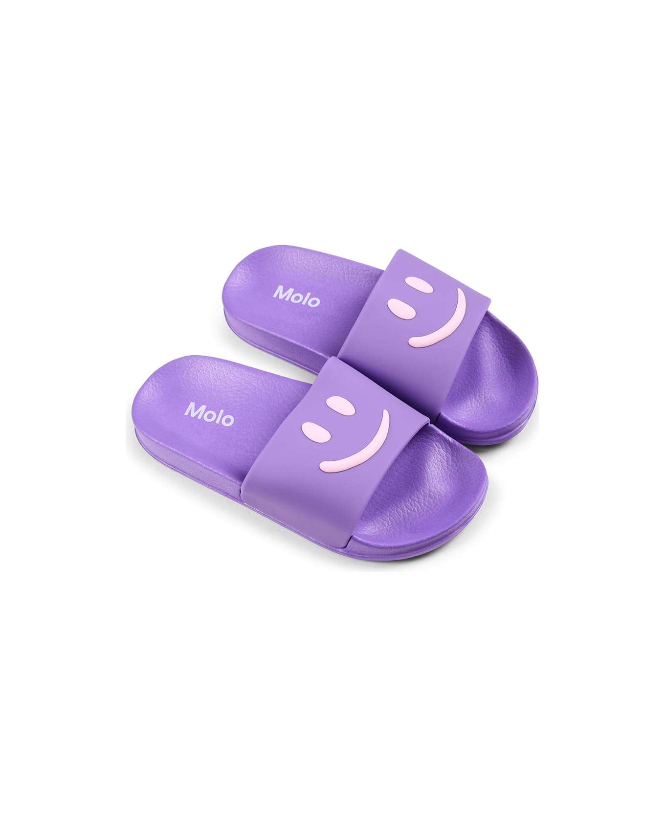 Molo Purple Slippers For Girl With Smiley - Violet
