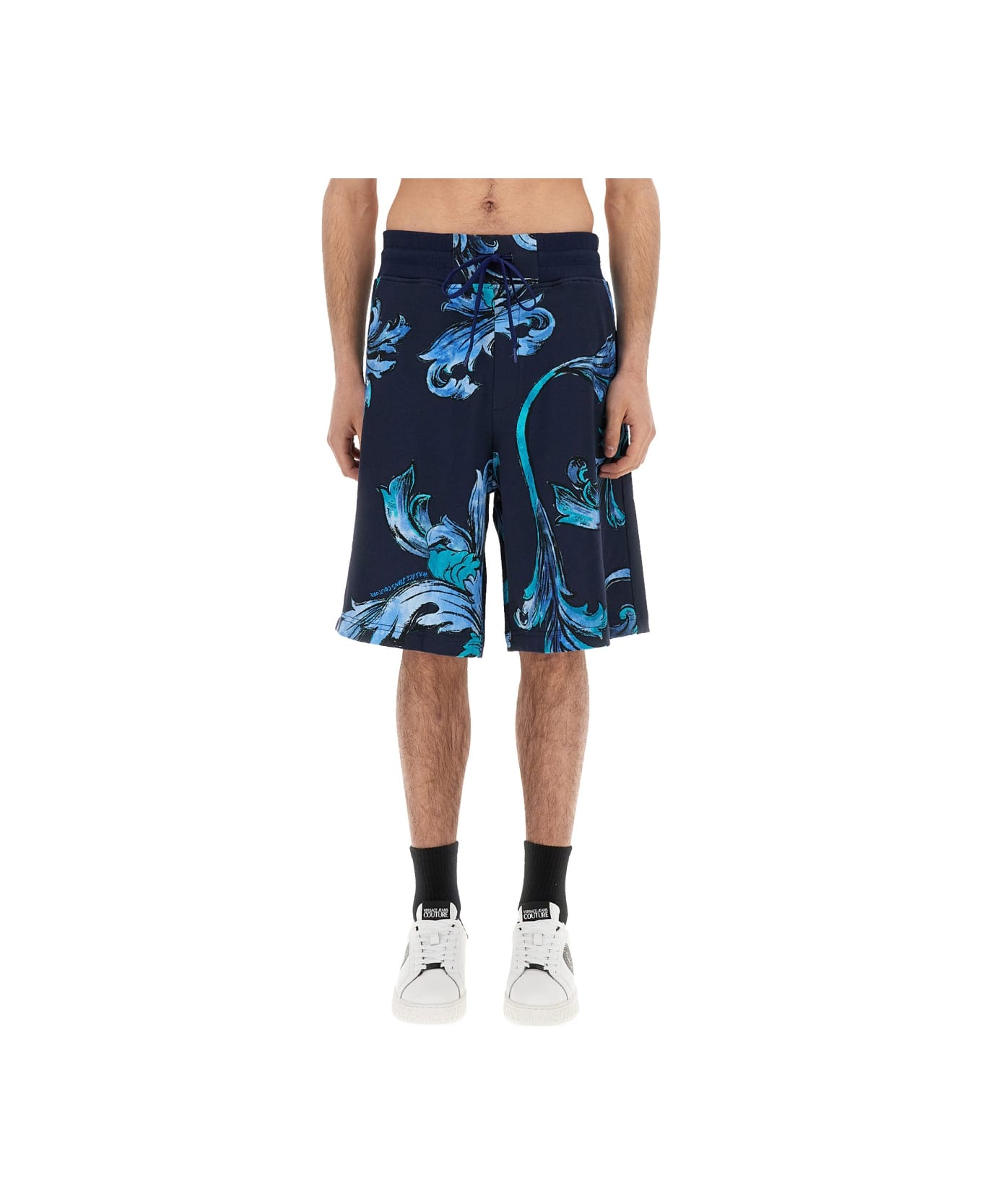 Versace Jeans Couture Sports Shorts Outline Baroque - BLUE