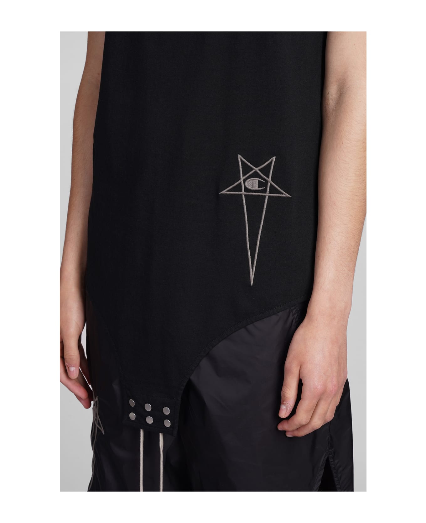 Rick Owens x Champion Basketball Tank Tank Top In Black Cotton - black