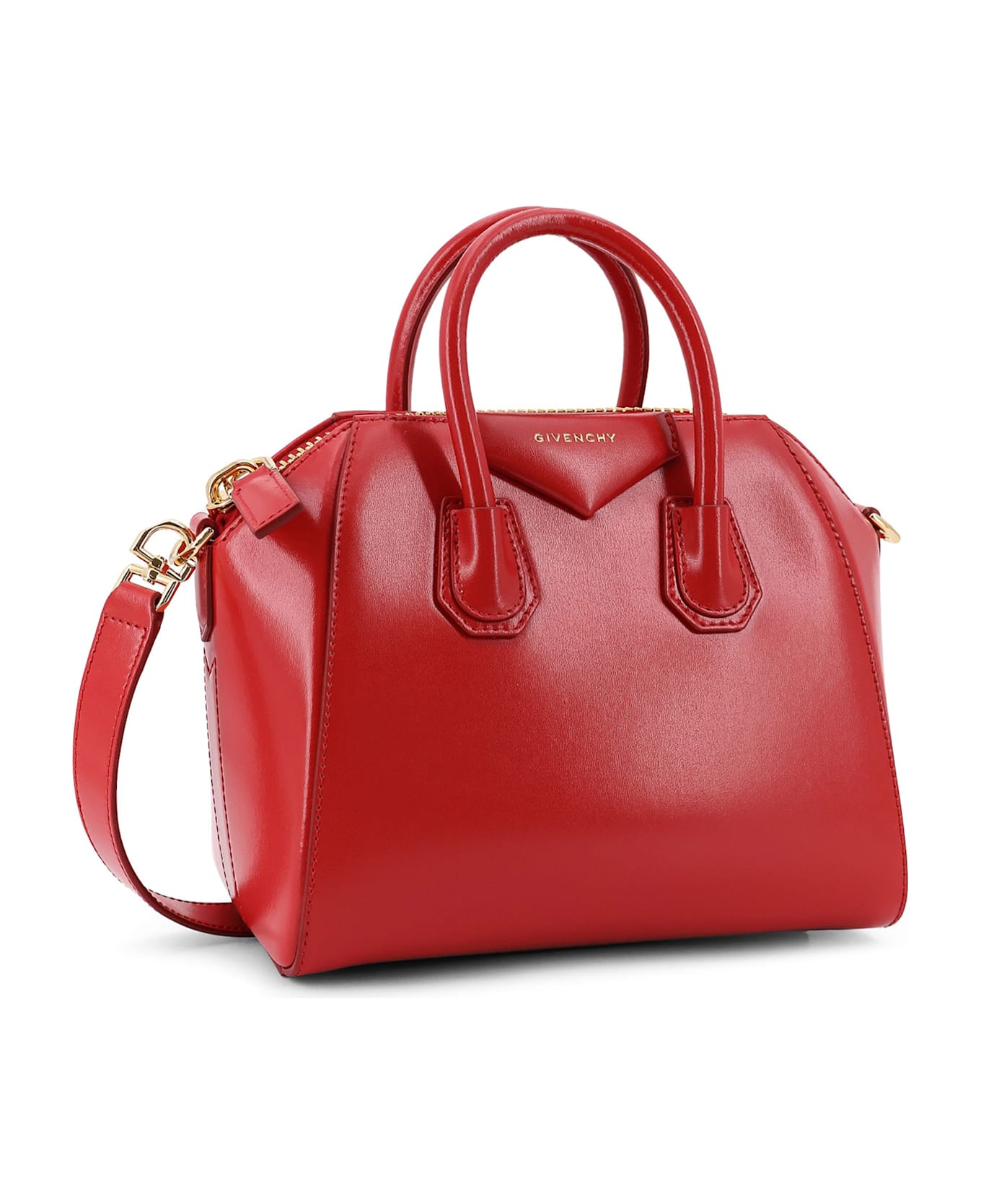 Givenchy Antigona Mini Leather Shoulder Bag - VERMILLON