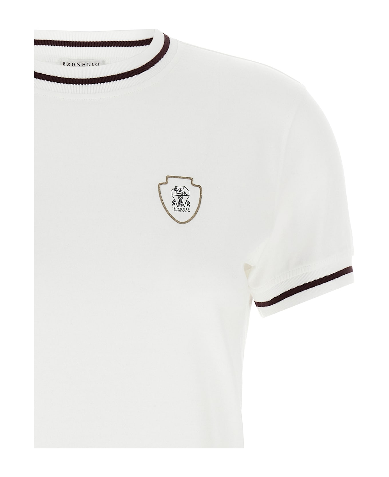 Brunello Cucinelli Logo Patch T-shirt - White