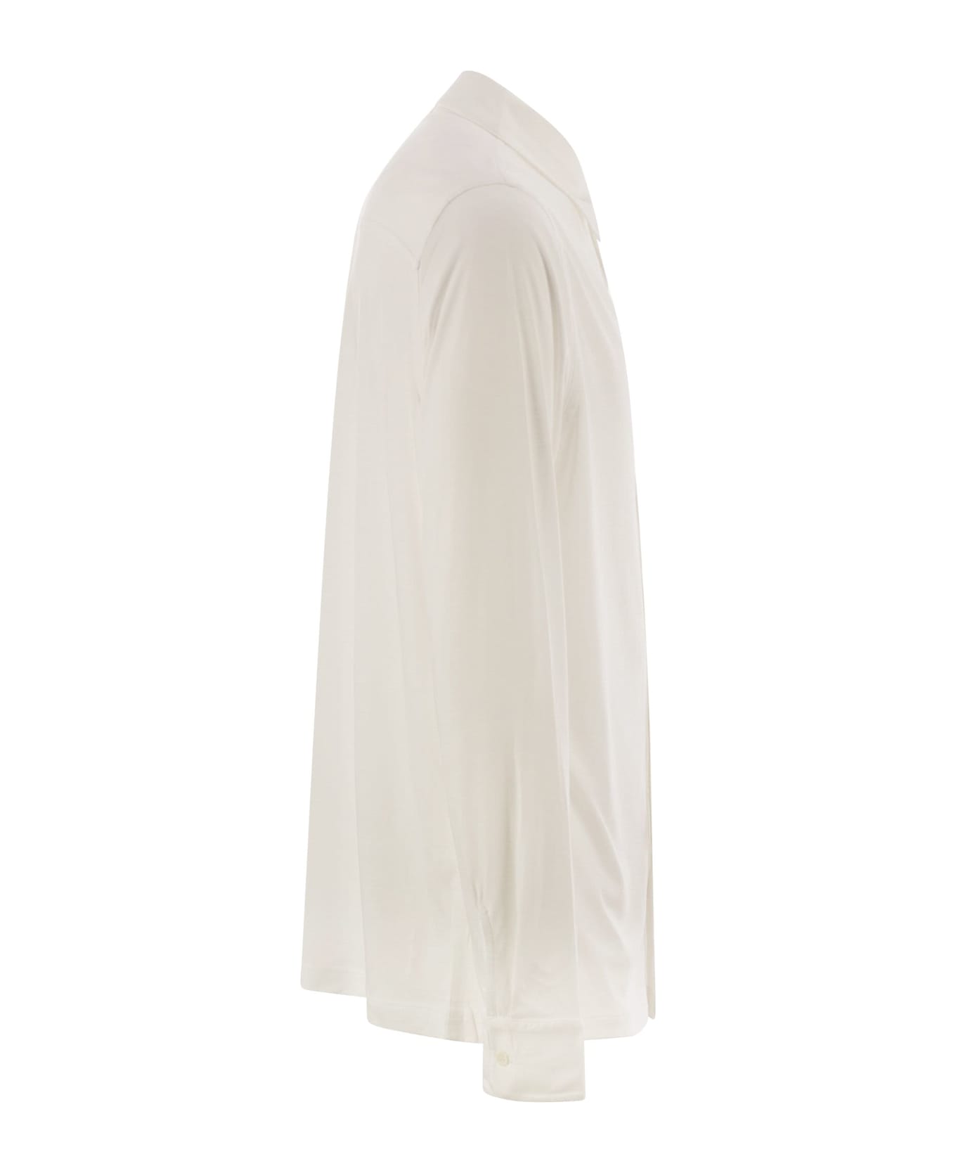 Majestic Filatures Long-sleeved Lyocell And Cotton Shirt - White