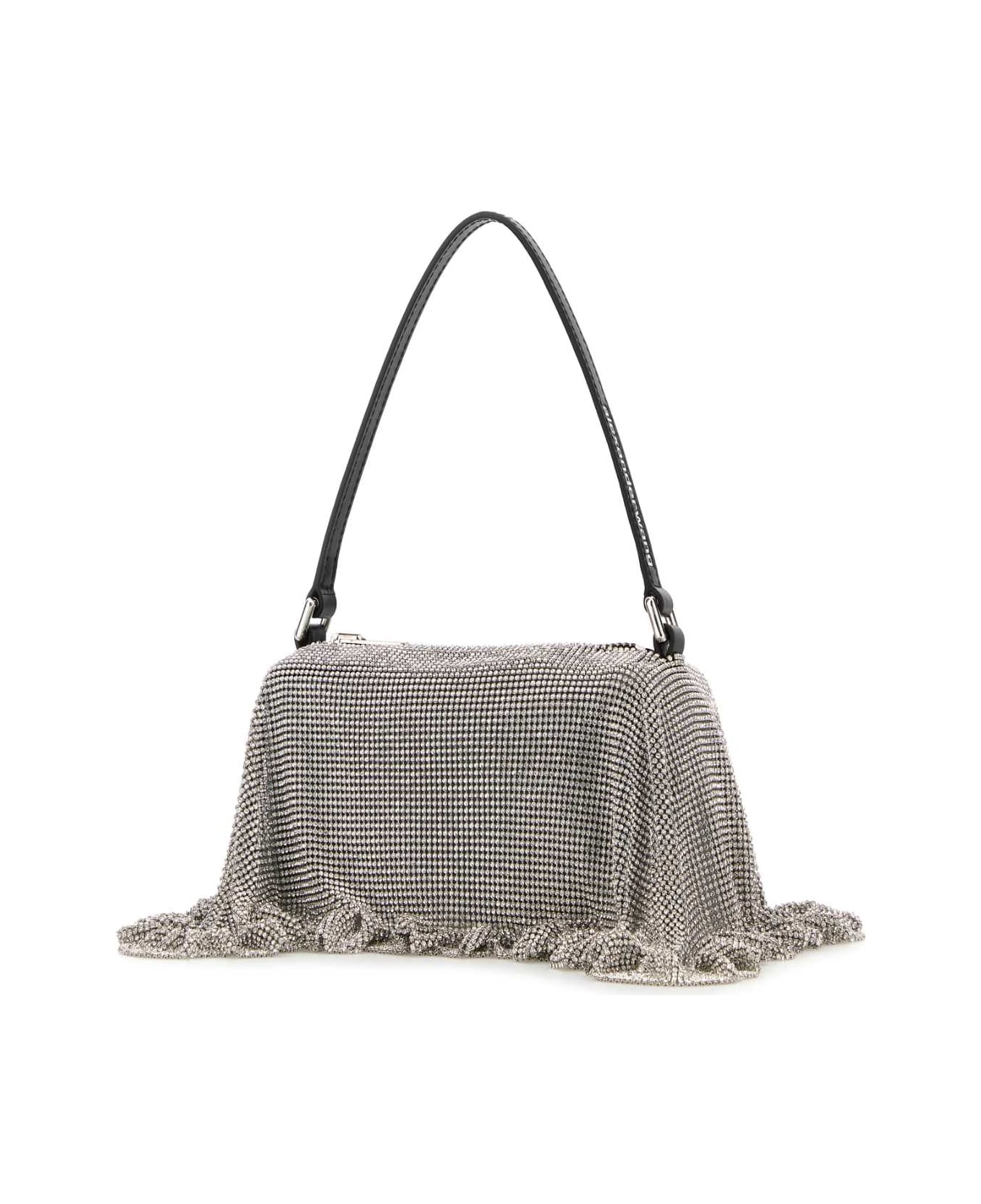 Alexander Wang Embellished Leather And Fabric Divina Handbag - White