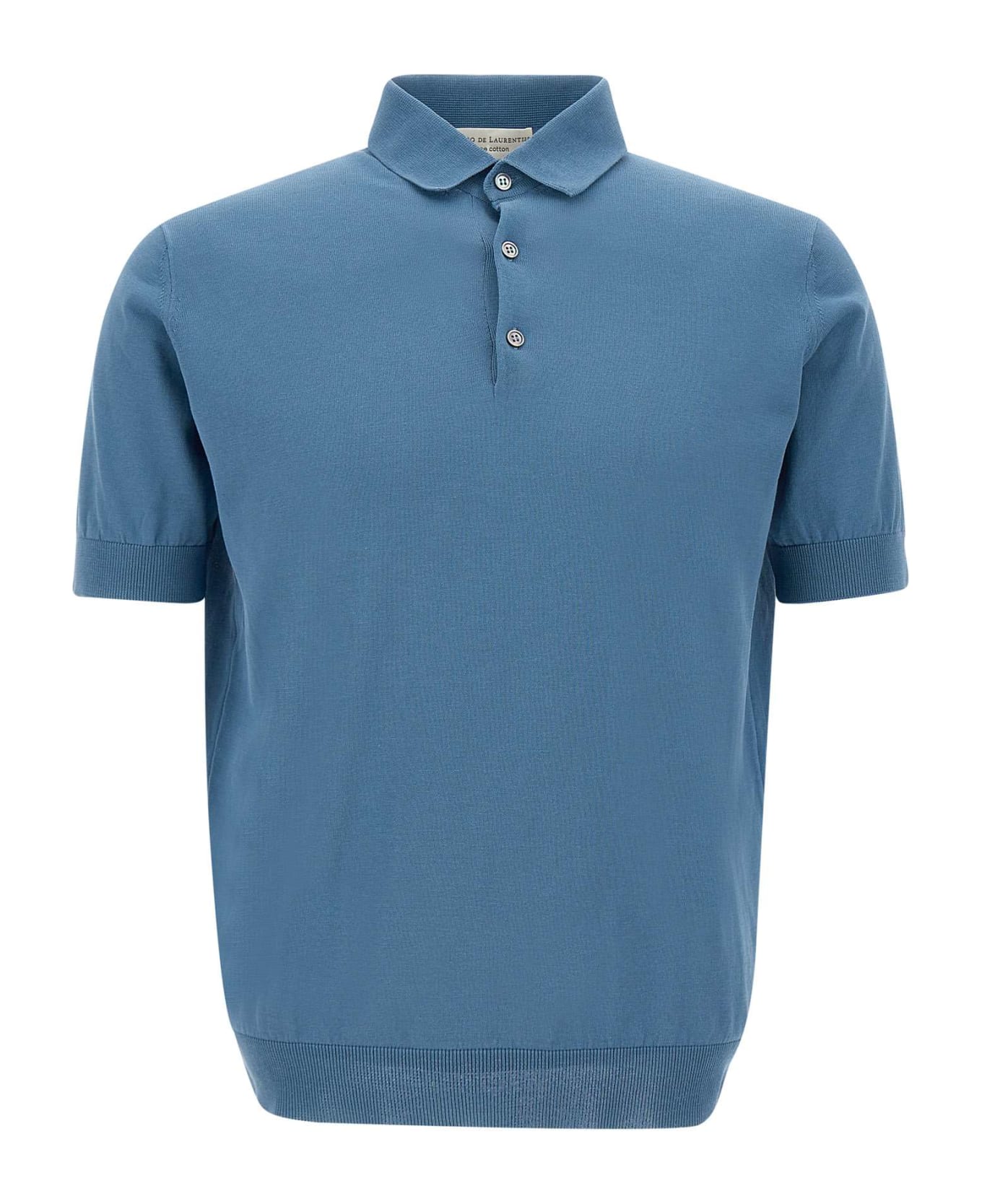 Filippo De Laurentiis Cotton Crepe Polo Shirt - BLUE ポロシャツ