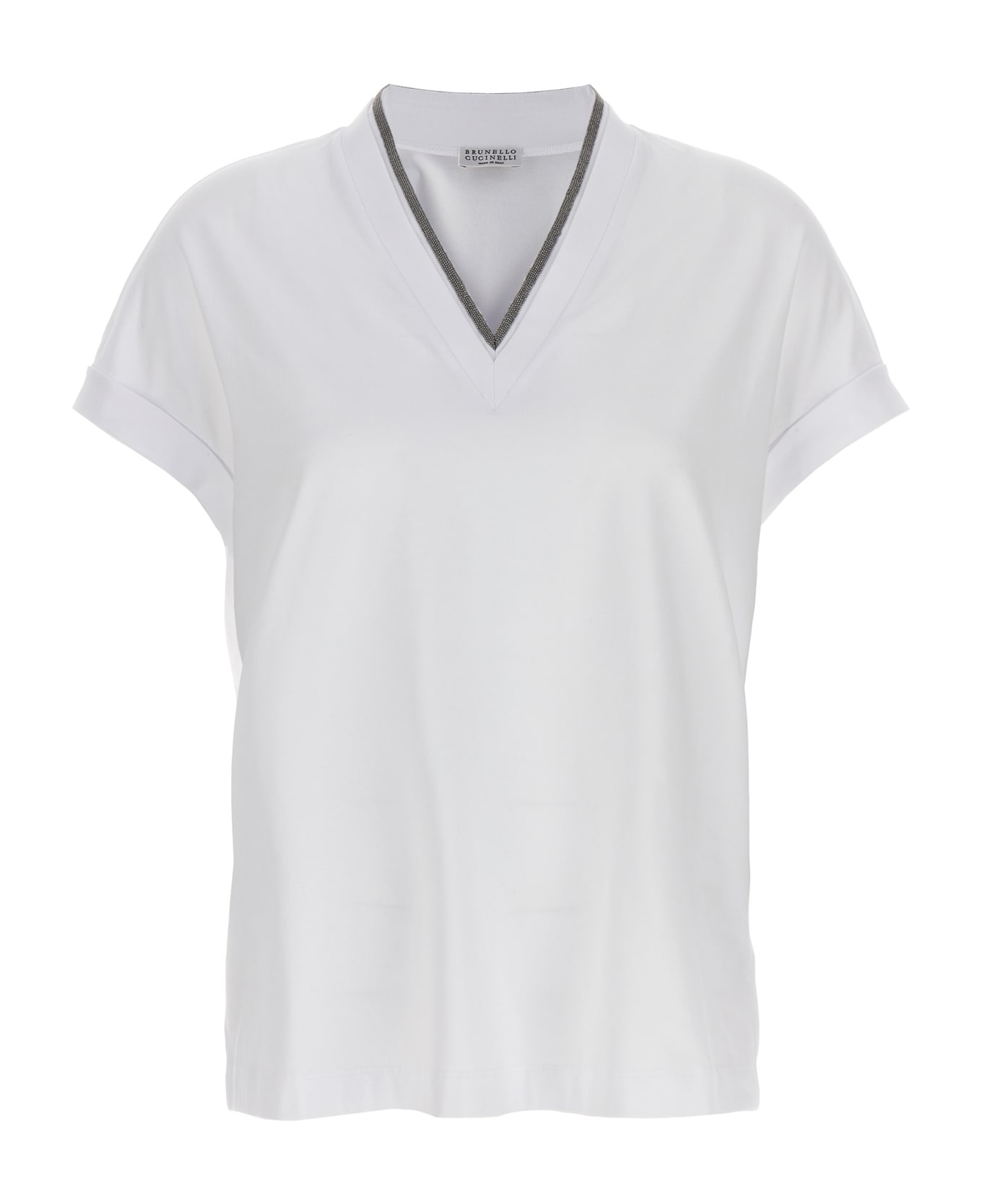 Brunello Cucinelli V-neck T-shirt - White Tシャツ