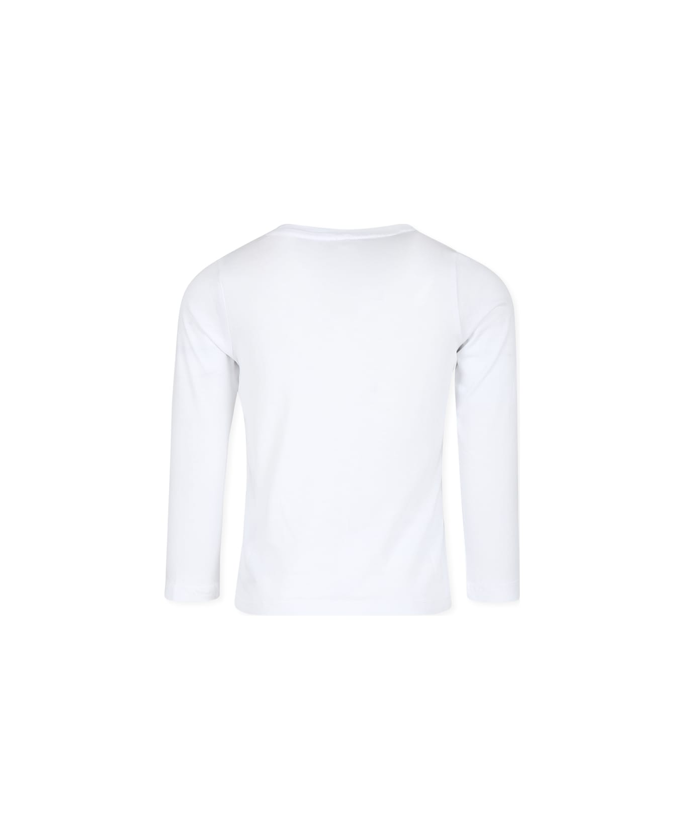 Stella McCartney Kids White T-shirt For Girl With Cat Print - White