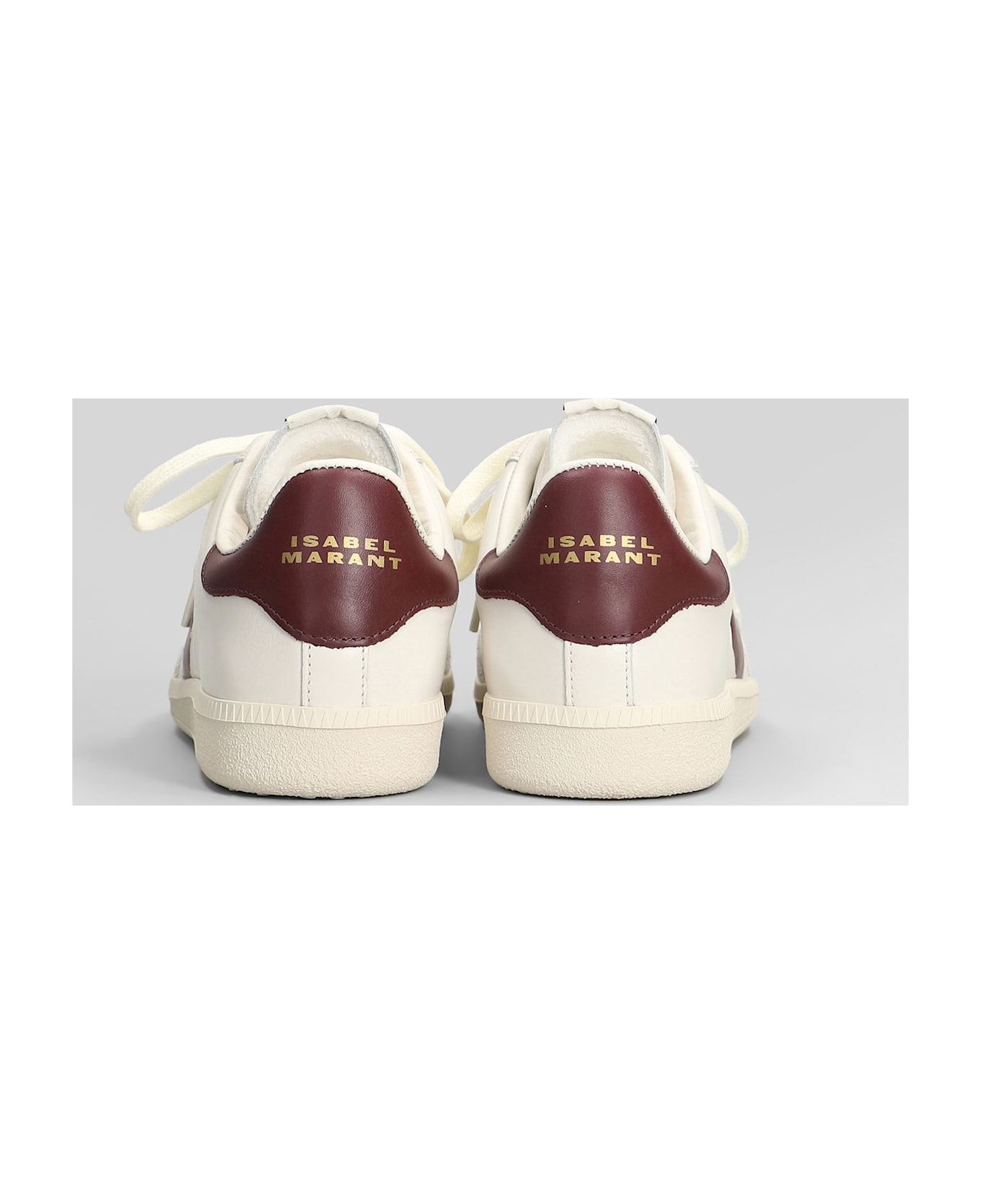 Isabel Marant Bryce Sneakers In White Suede And Leather - ECRUBURGUNDY