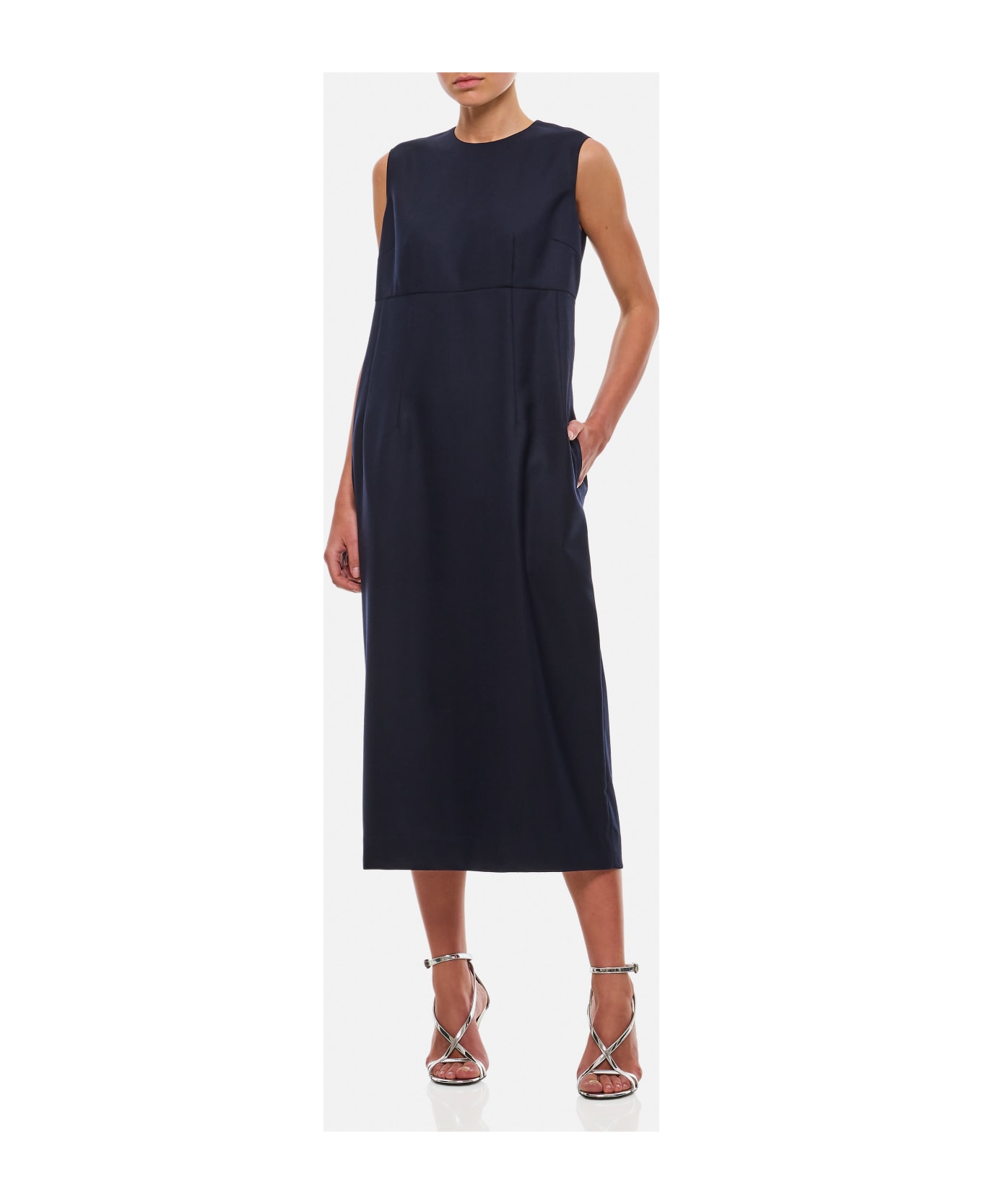 Comme des Garçons Wool Midi Dress - Blue