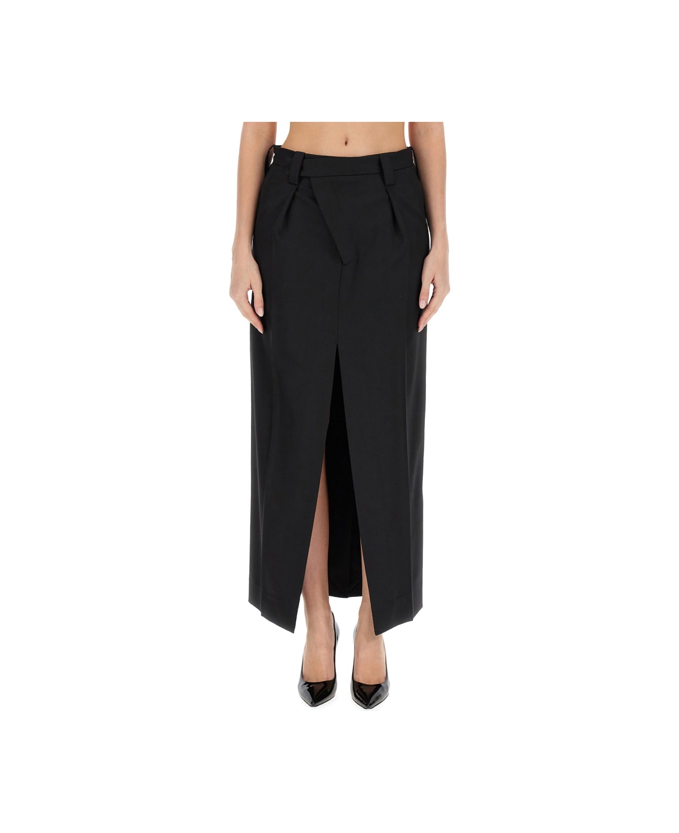 Victoria Beckham Virgin Wool Skirt - BLACK