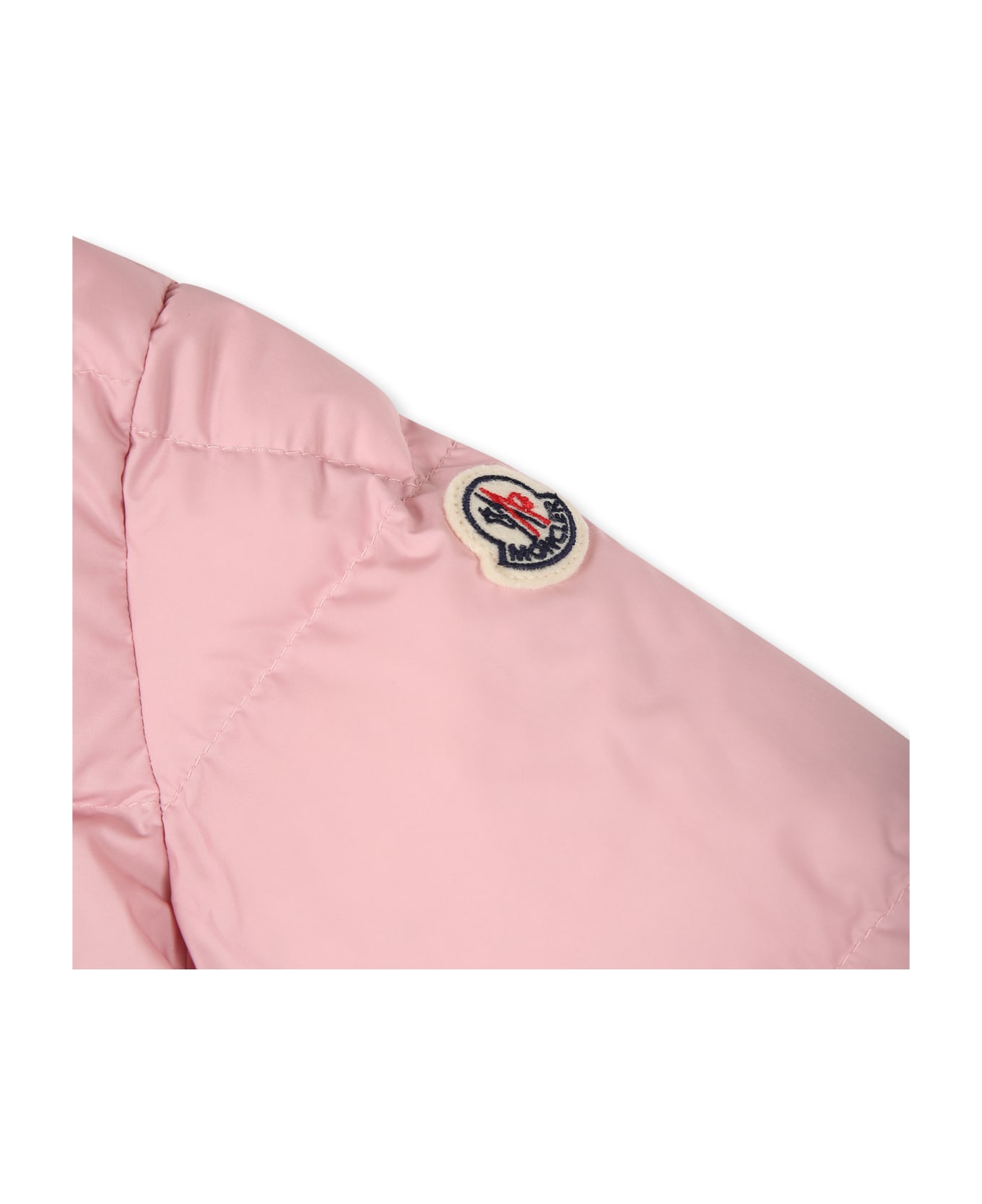 Moncler Sharon Pink Down Jacket For Baby Girlwith Logo - Rosa