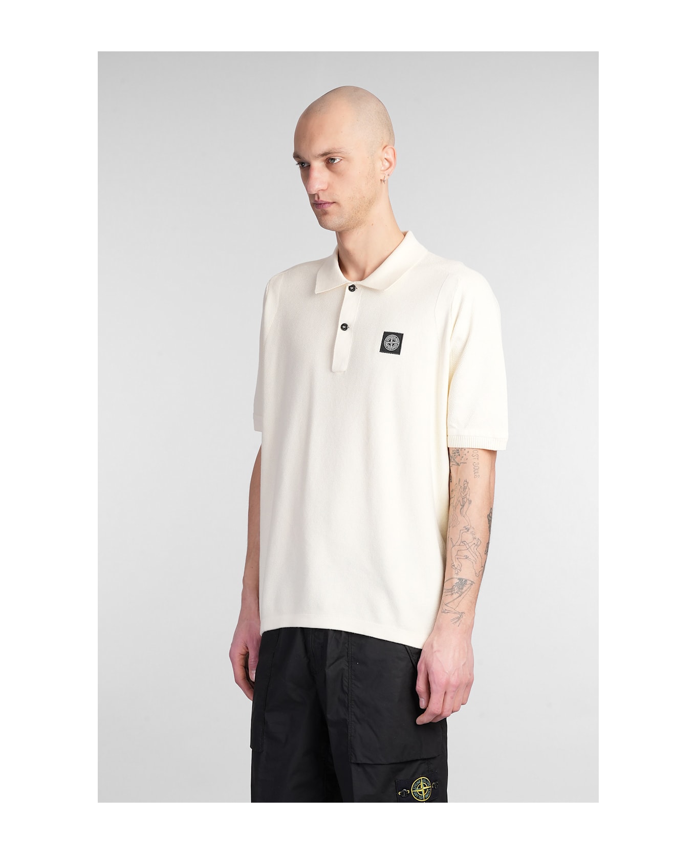 Stone Island Polo In Beige Cotton - beige