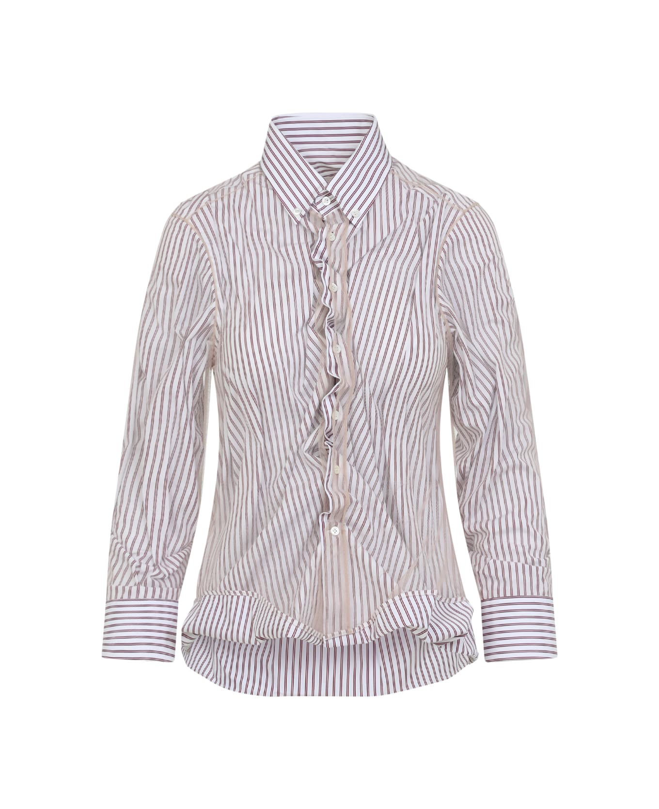 Maison Margiela Cotton Shirt - Red Stripe