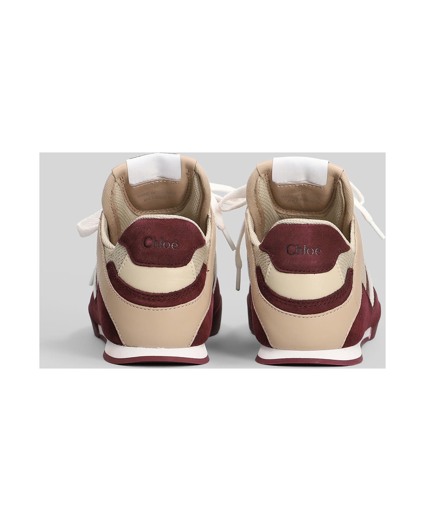 Chloé Kick Sneakers In Beige Suede And Leather - beige