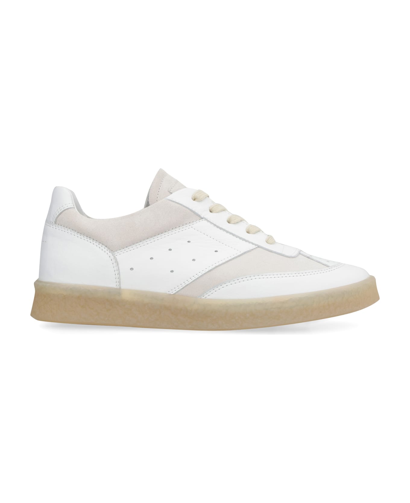 MM6 Maison Margiela Leather And Suede Sneakers - White スニーカー