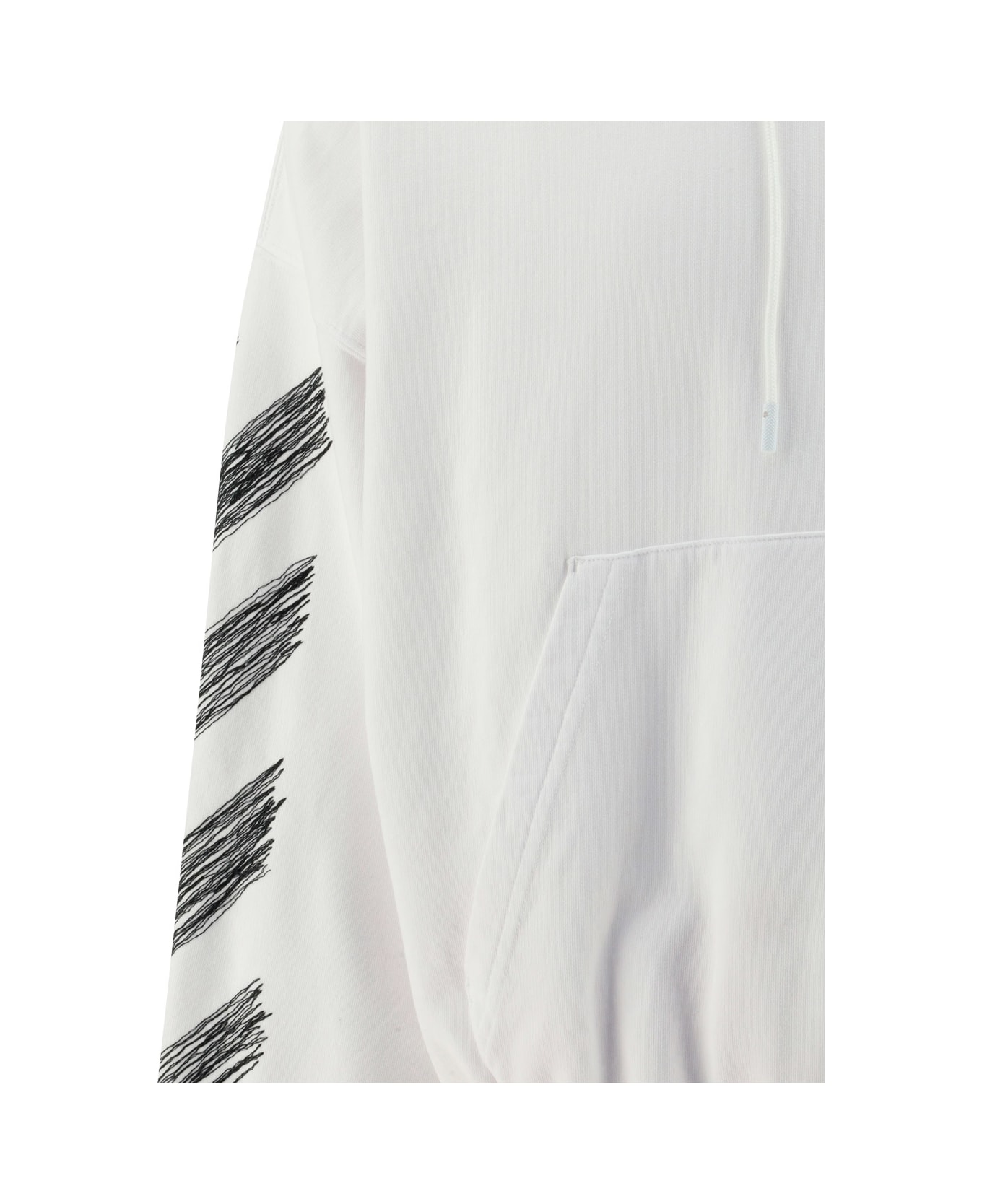 Off-White Scribble Diag Hood Sweatshirt - White Blac フリース