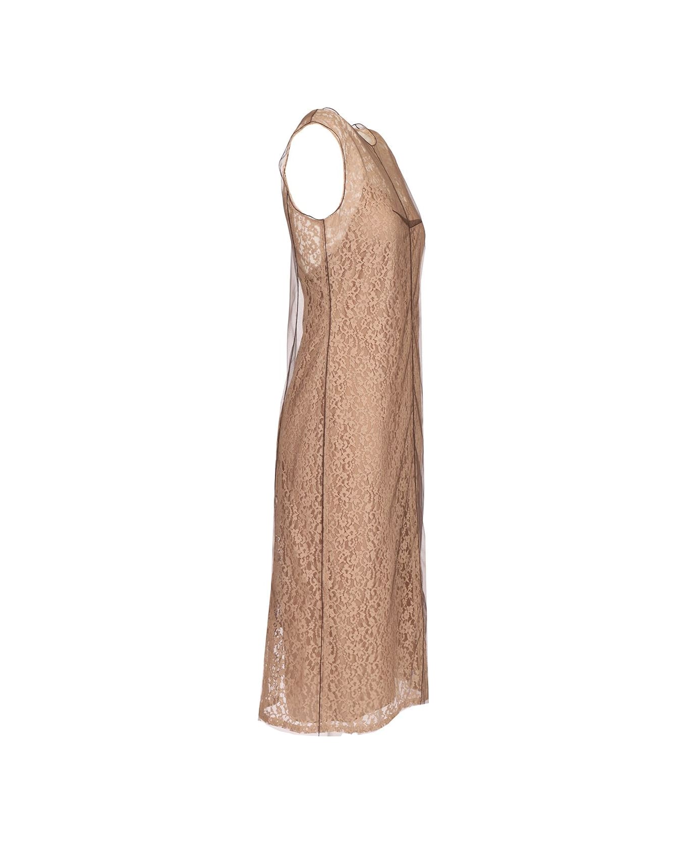 Fendi Antique Pink Lace Midi Dress - Rose