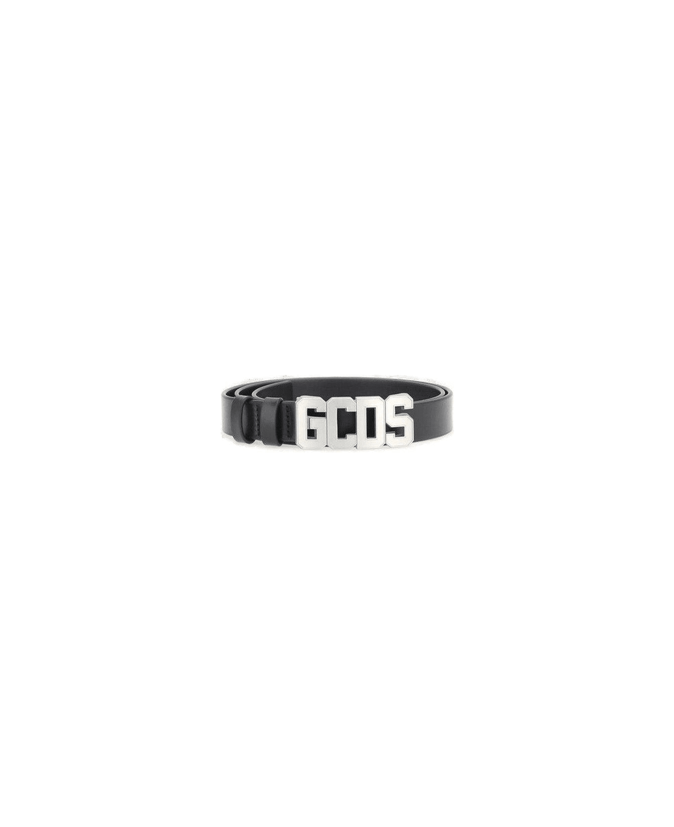 GCDS Logo Lettering Buckle Belt - Nero